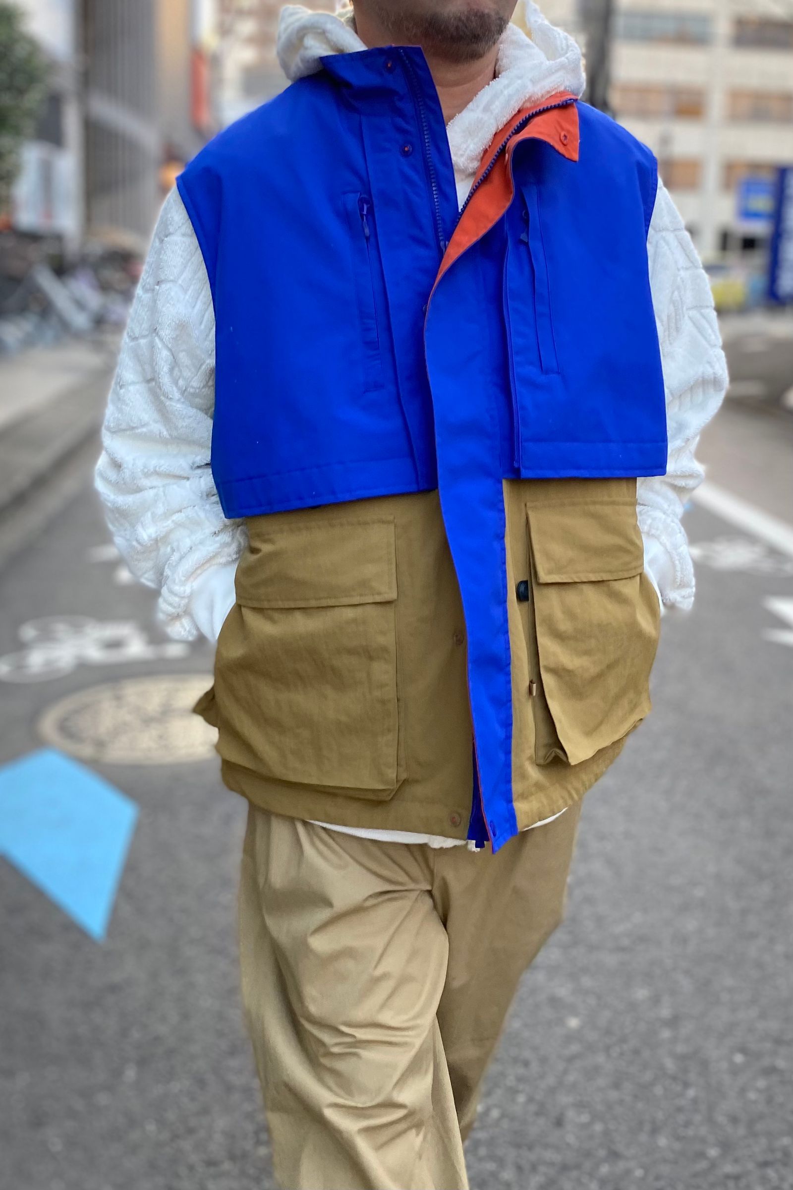 DAIWA PIER39 - tech logger mountain vest -r/blue×beige×orange