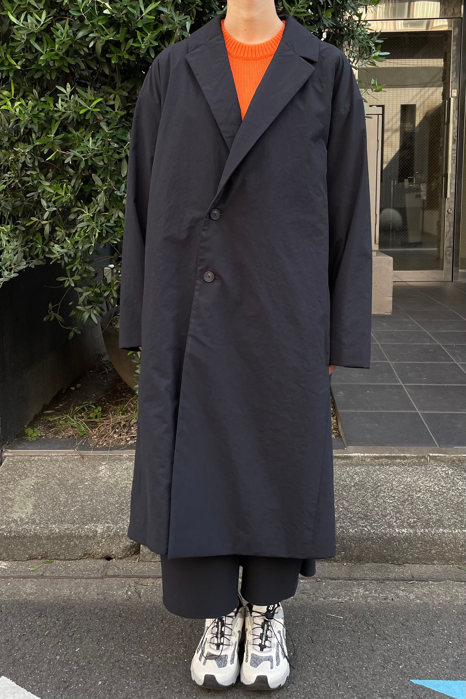 ATON - asako nylon semi double coat -navy- women - | asterisk
