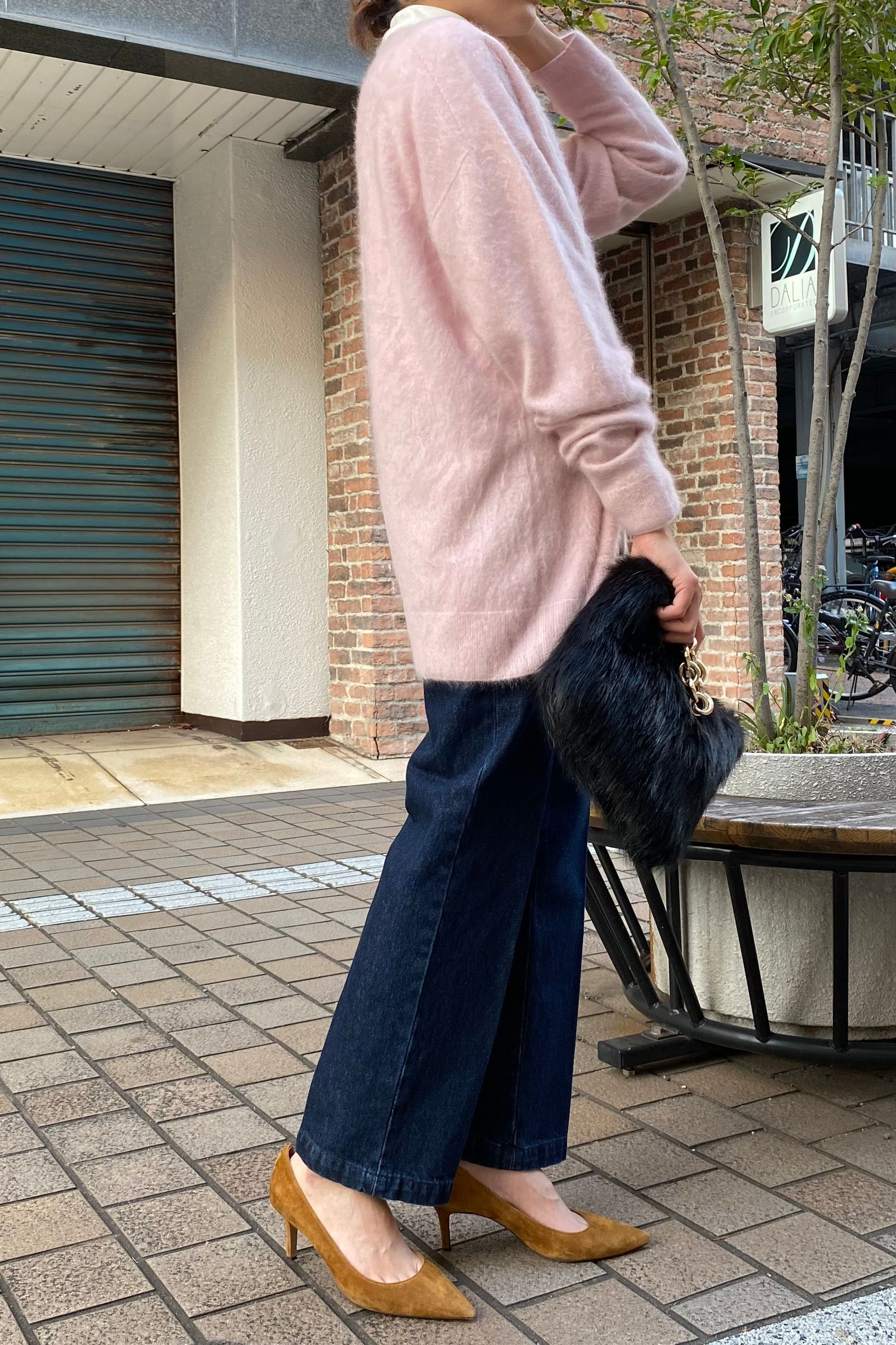 ATON - カシミアカーディガン/garment dye cashmere short cardigan 