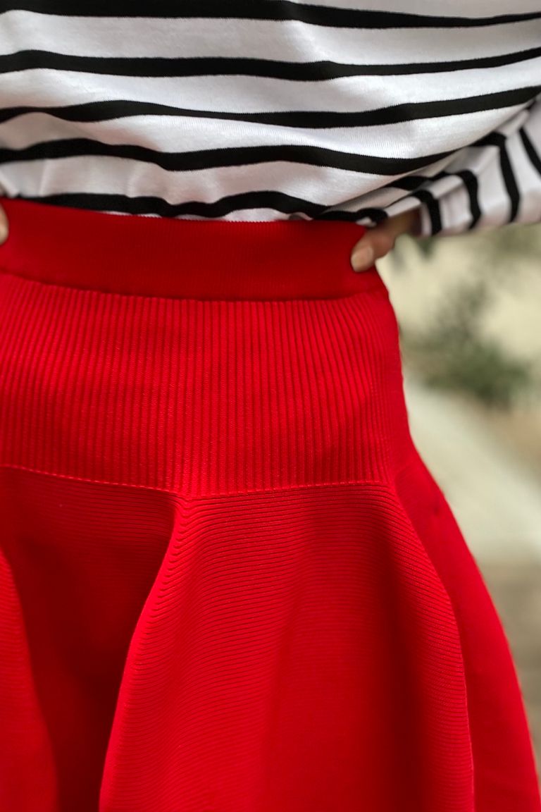 CFCL - pottery skirt 3 -red- 23ss women | asterisk