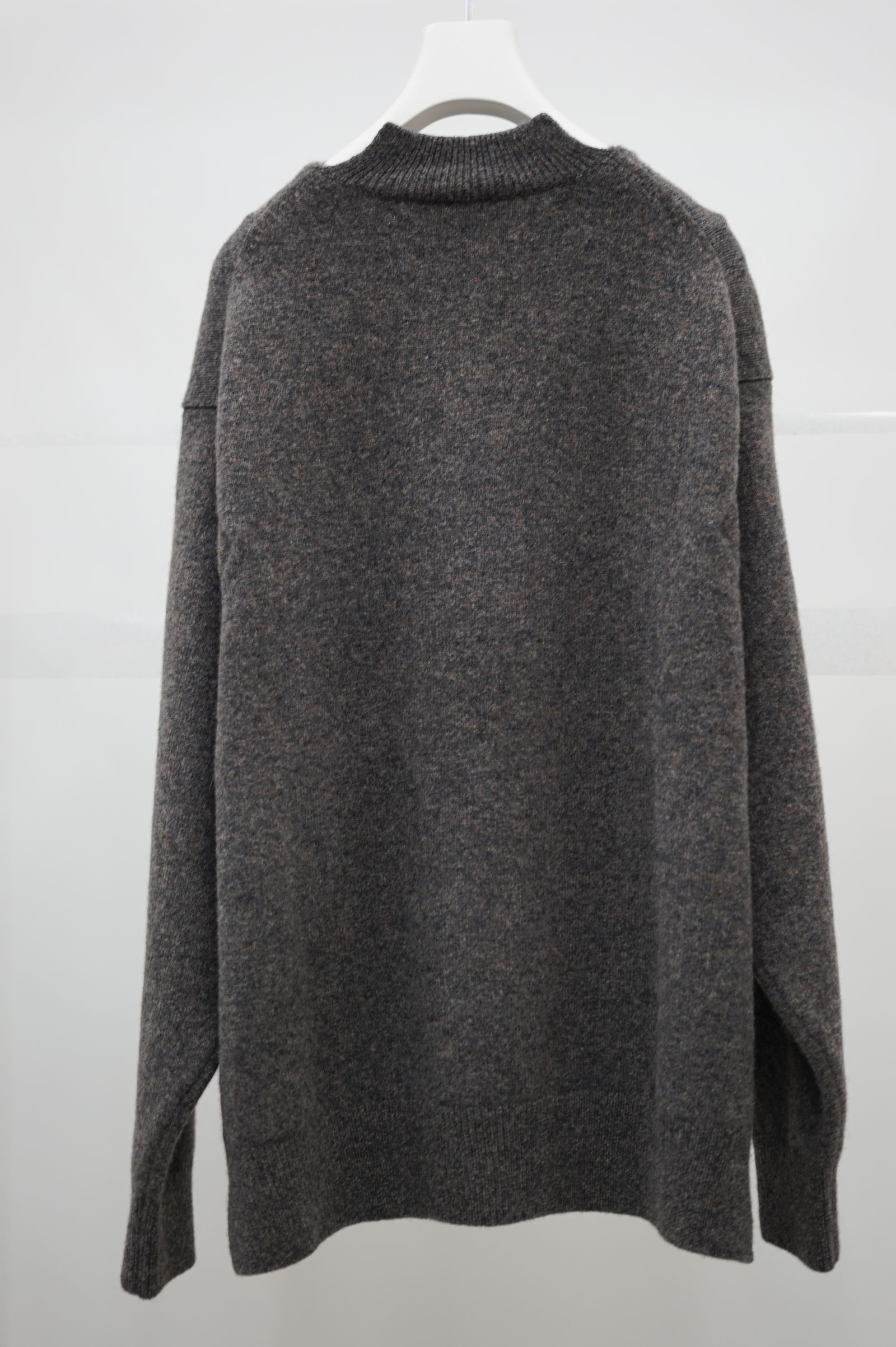 nonnotte - ヘビーオンスウールyakニット slit crew neck pullover 