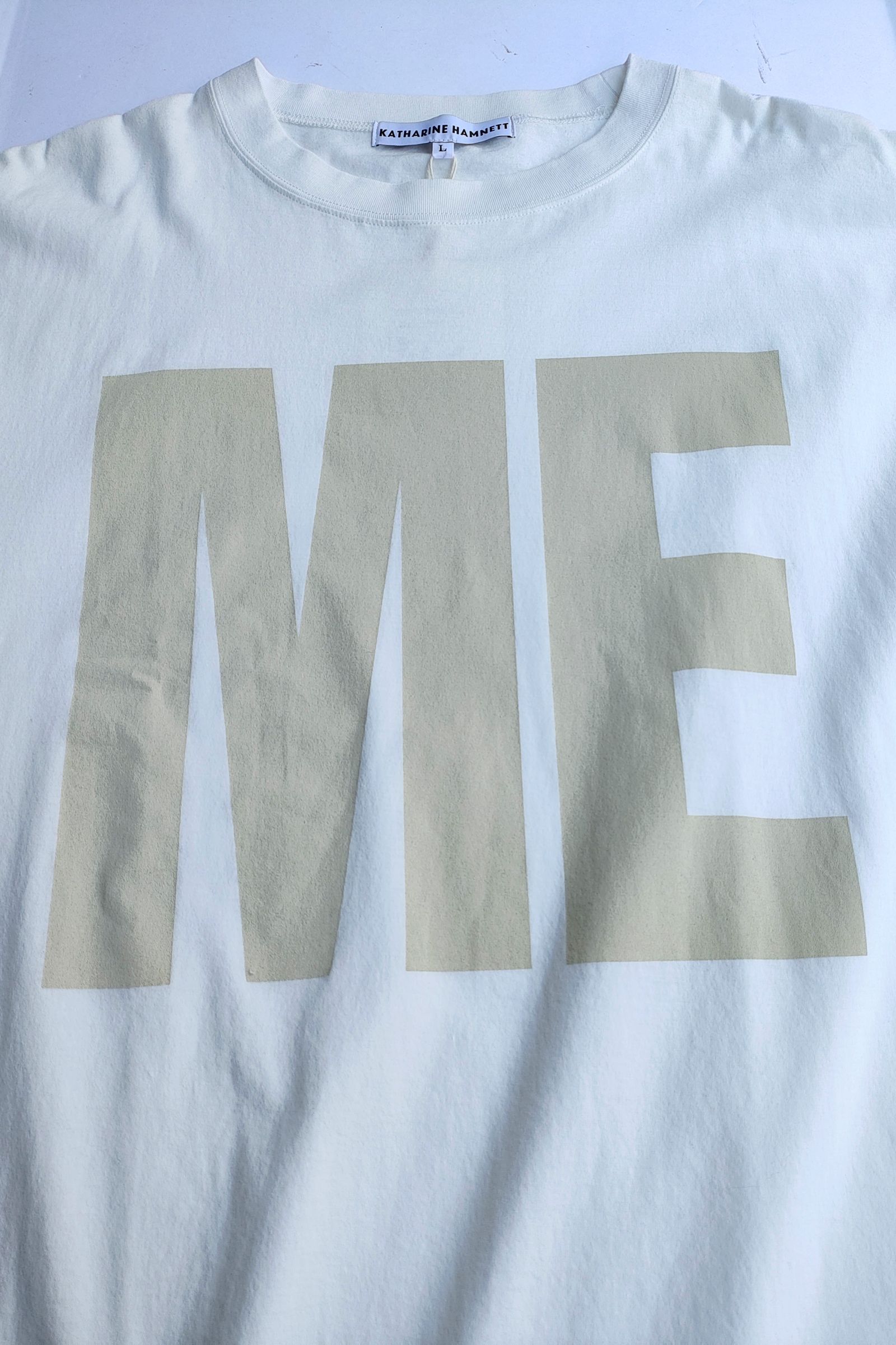 KATHARINE HAMNETT - HALF SLEAVED LONGLENGTH TEE-WHITE-25ss