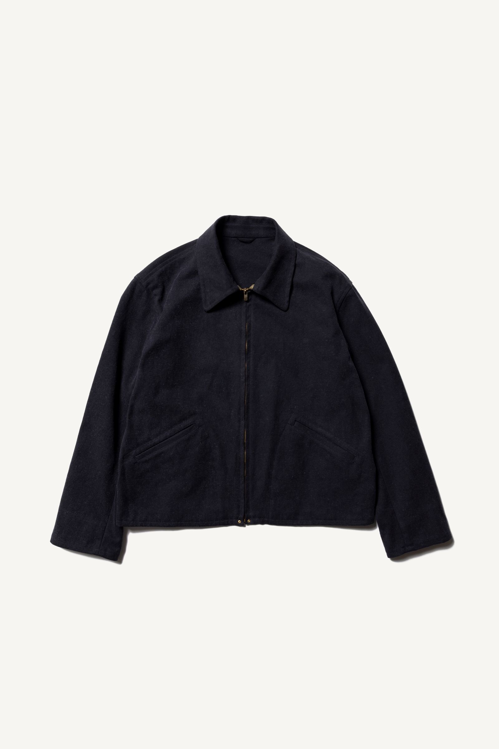 A.PRESSE - silk nep sports jacket -dark navy- 23ss | asterisk