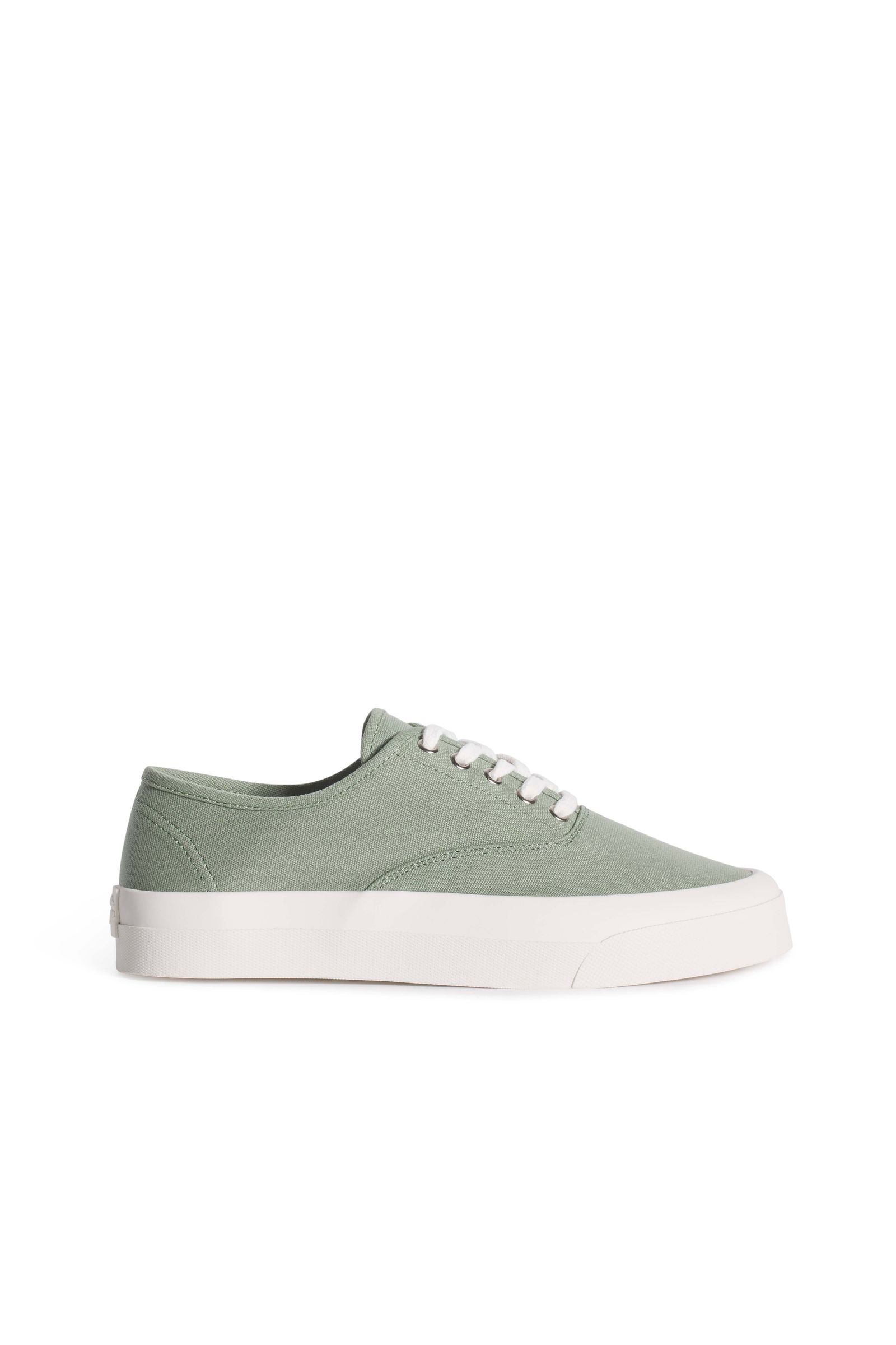 MAISON KITSUNÉ - CANVAS LACE-UP SNEAKERS-VERT-DE-GRIS- 25ss