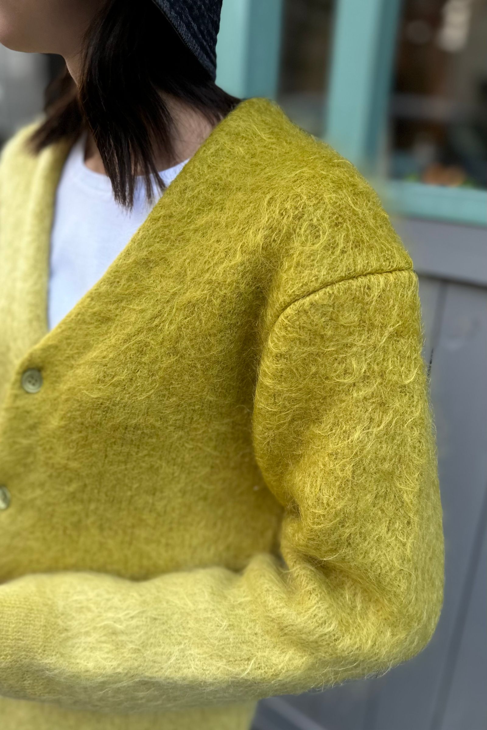 UNUSED - Gradation mohair cardigan -mustard- 23aw | asterisk