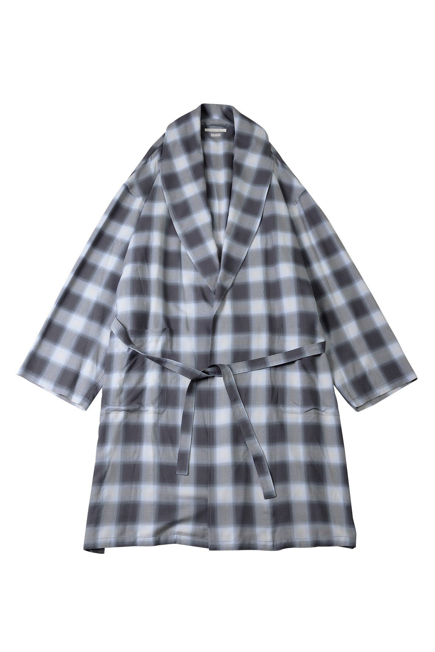 blurhms - rayon check gown -ombre- 23ss unisex | asterisk