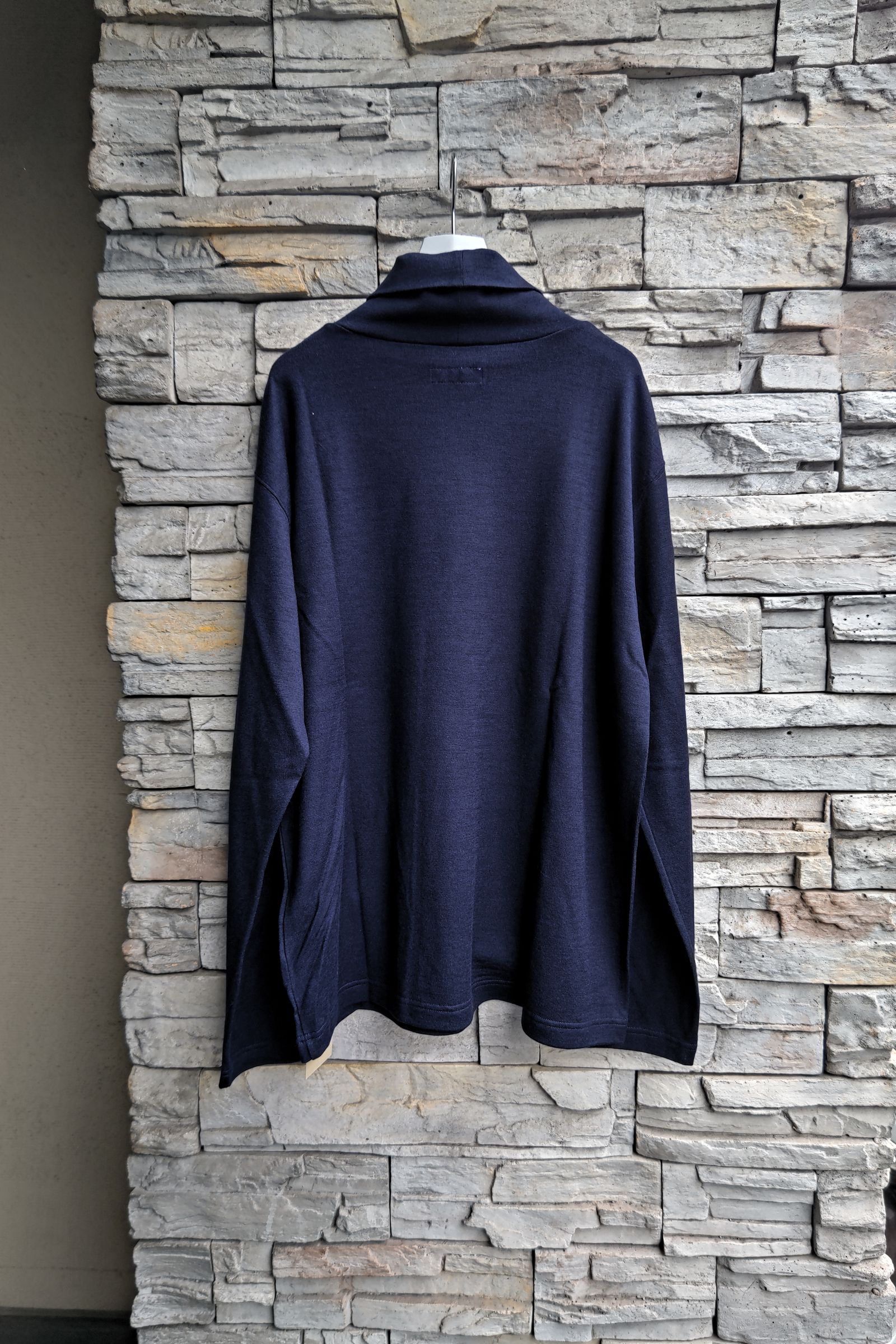 ts(s) - Washable Milled Wool Jersey Turtle Neck Shirt -charcoal