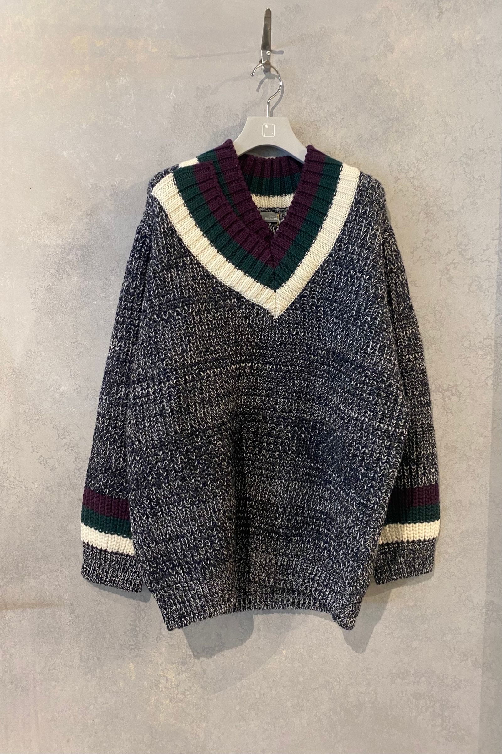 kolor/BEACON - neck spliced wool knit 21aw | asterisk