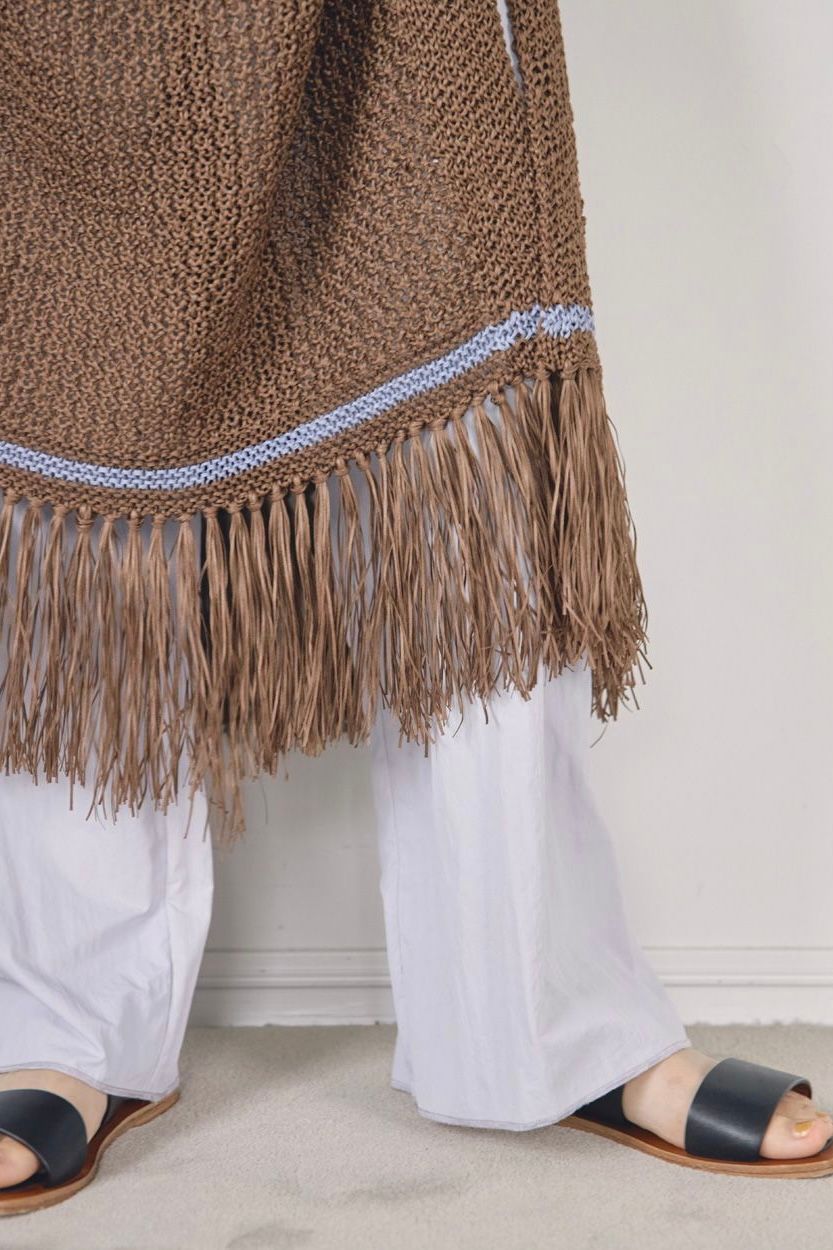 TODAYFUL - Fringe Pattern Knitvest-brown- 22ss | asterisk