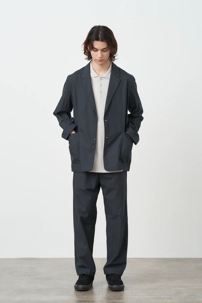 ATON - cotton typewriter tailored jacket -navy- men 23ss | asterisk