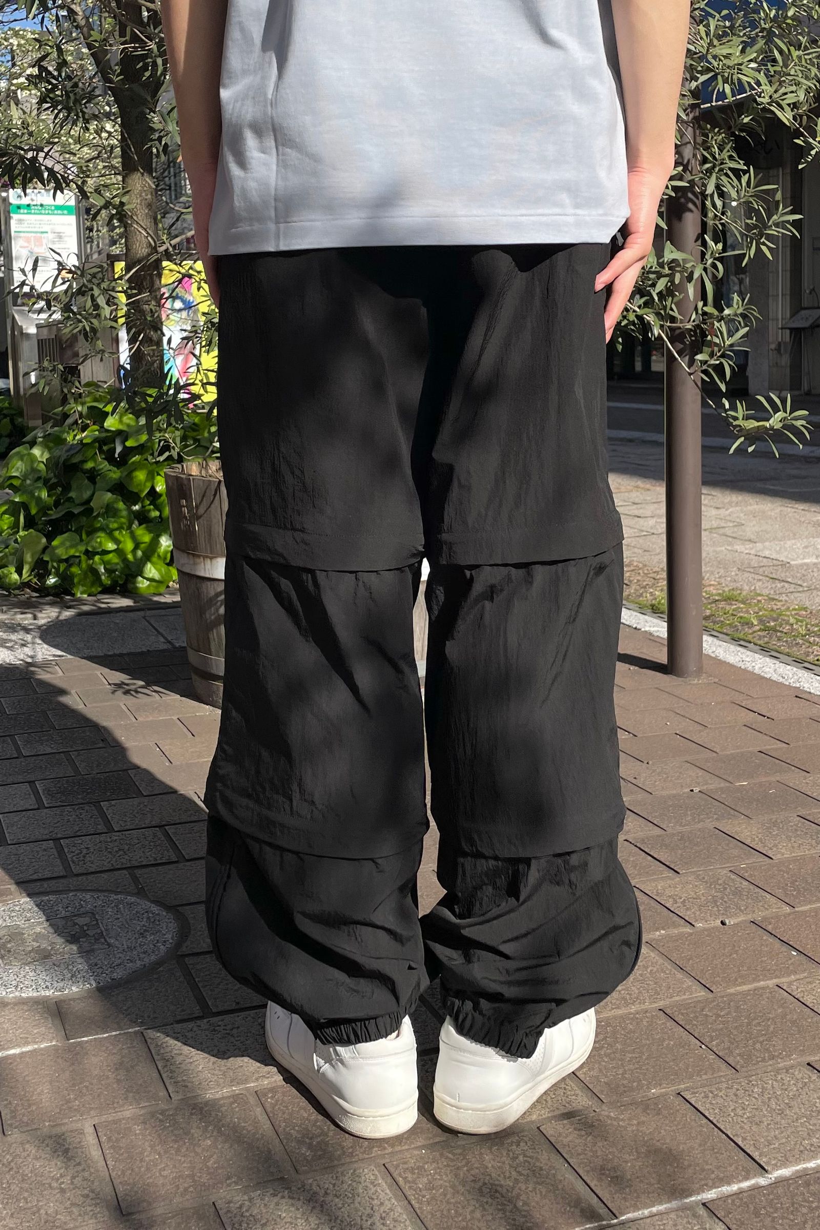tech 3way windbreaker pants - black- 23ss men - S