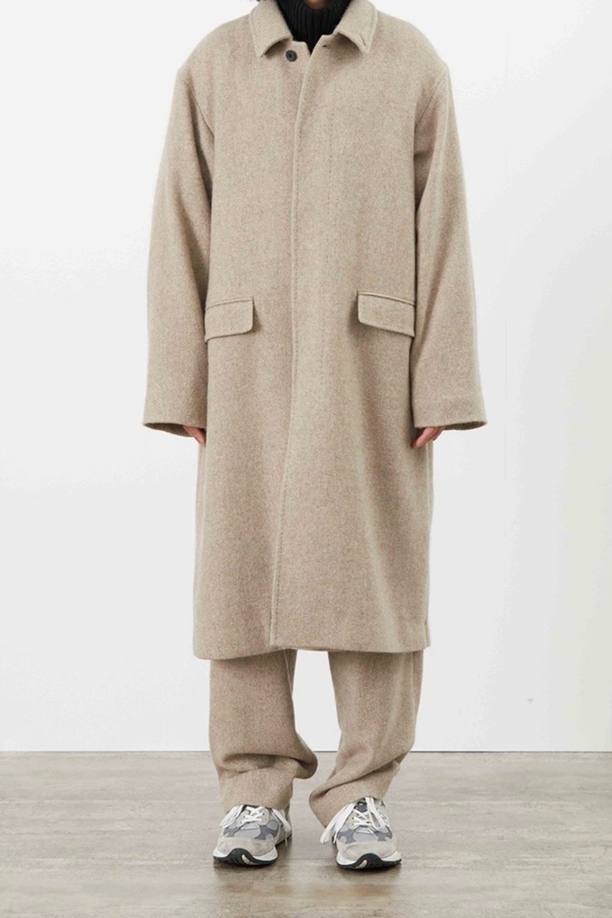 ATON - 【先行受注】washed cashmere balmacaan coat -raw bage- 22aw