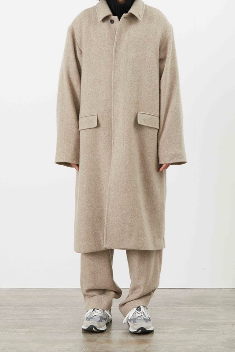ATON - 【先行受注】washed cashmere balmacaan coat -raw bage- 22aw men -10月1日荷予定-  | asterisk