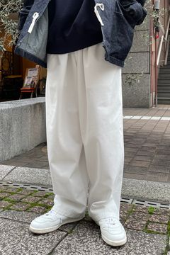 Y - organic cotton recycle polyester twill tapered easy trousers 
