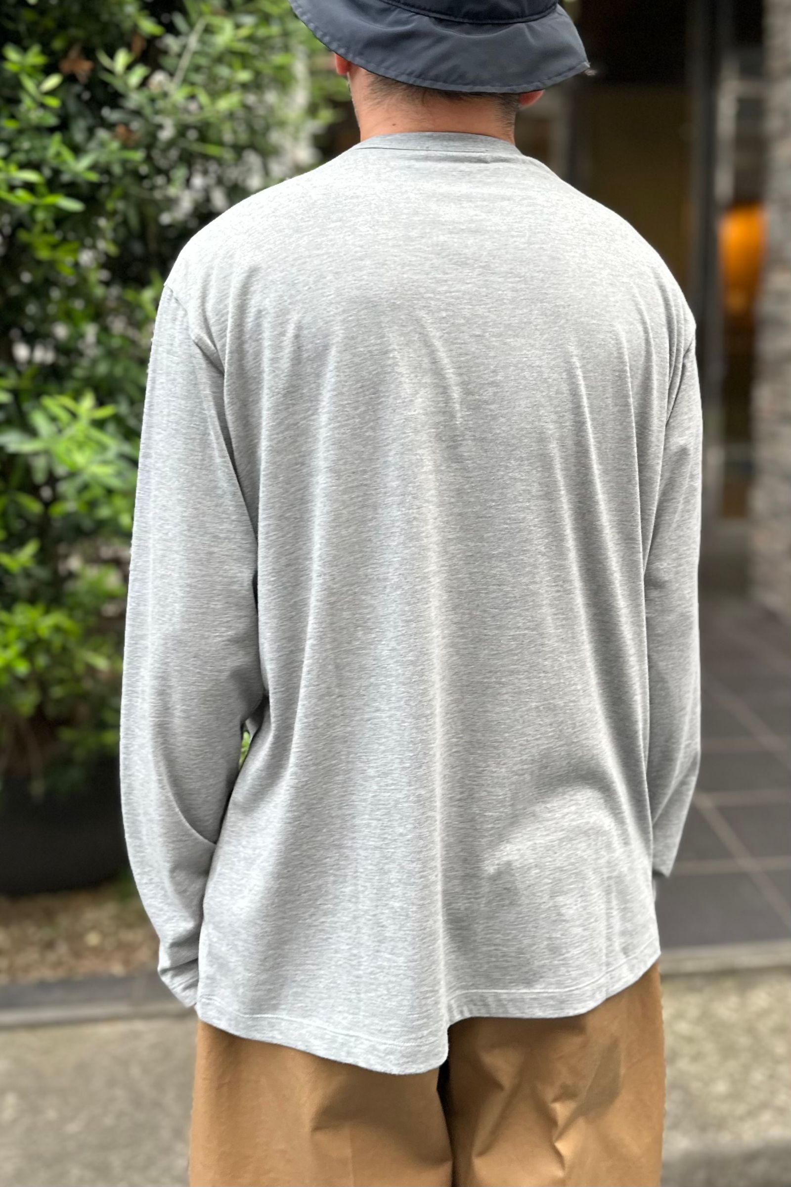 ATON - ROYAL SUVIN JERSEY LONG SLEEVE T-SHIRT -gray- 23aw men