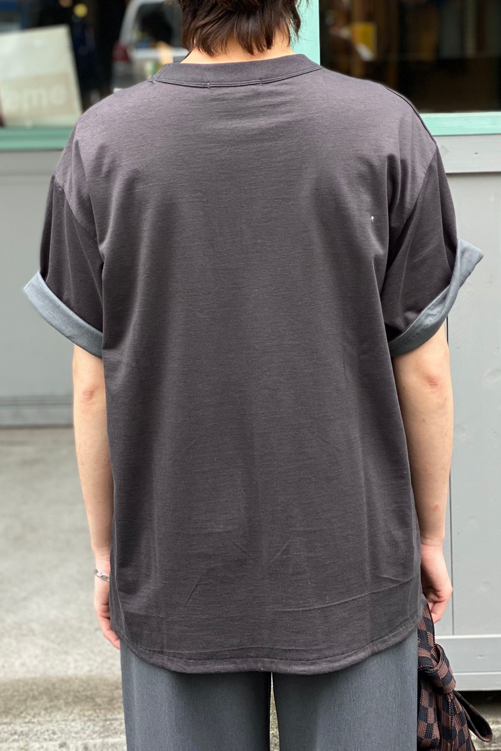 blurhms - high gauge reversible tee -charcoal×sage grey-women 22ss