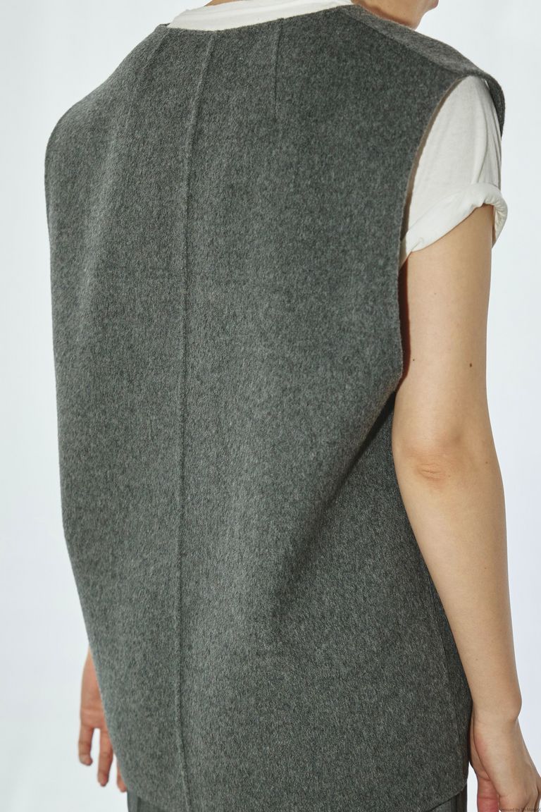 TODAYFUL - keyneck wool vest -charcoal grey- 22aw women | asterisk