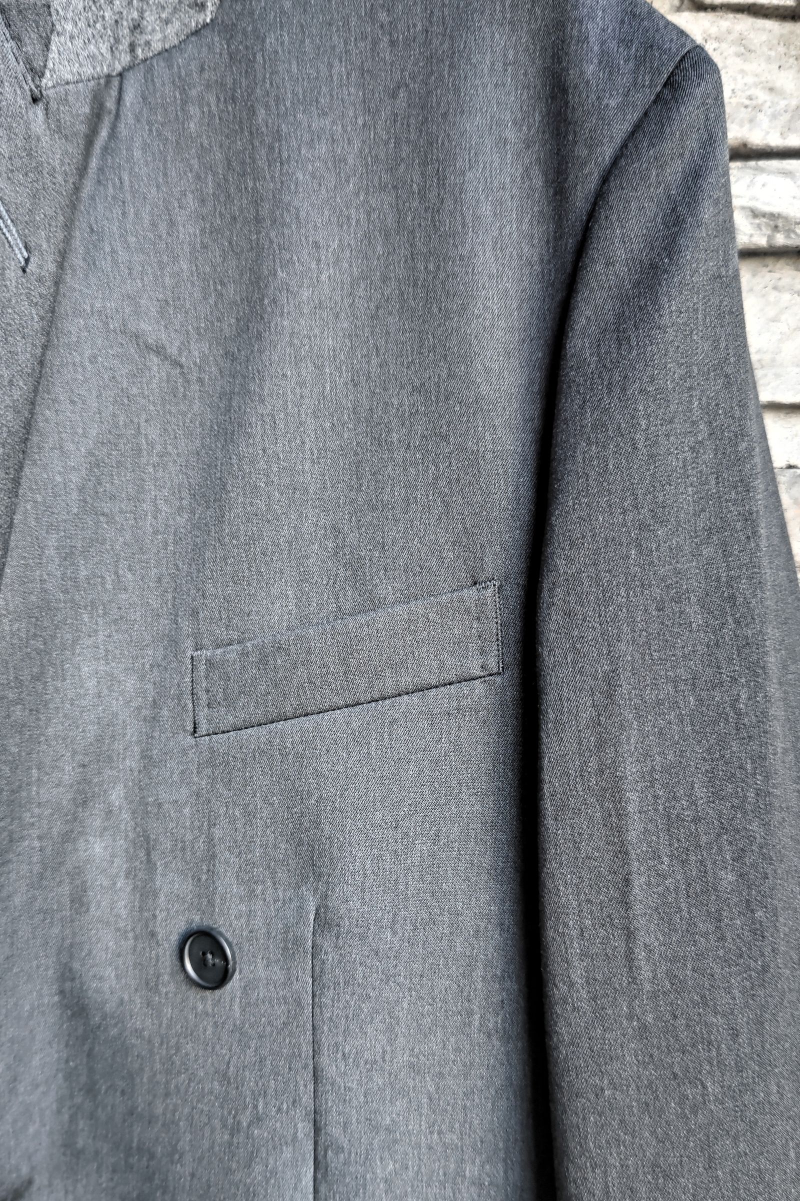 A.PRESSE - Wool Gabardine Double Breasted Jacket -M.GRAY 