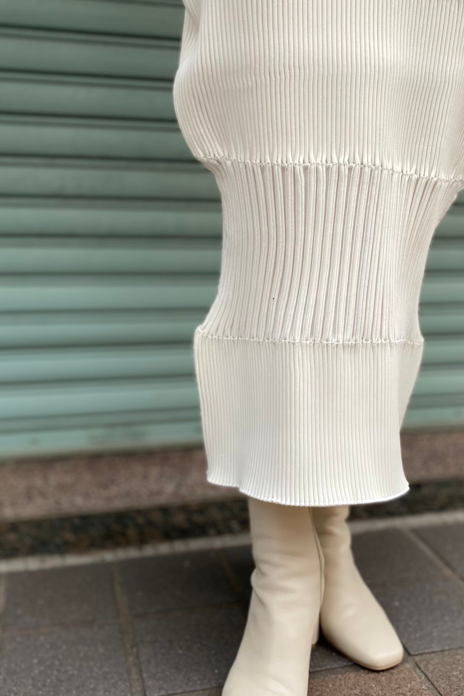 CFCL - fluted skirt 1-white-women 23ss | asterisk