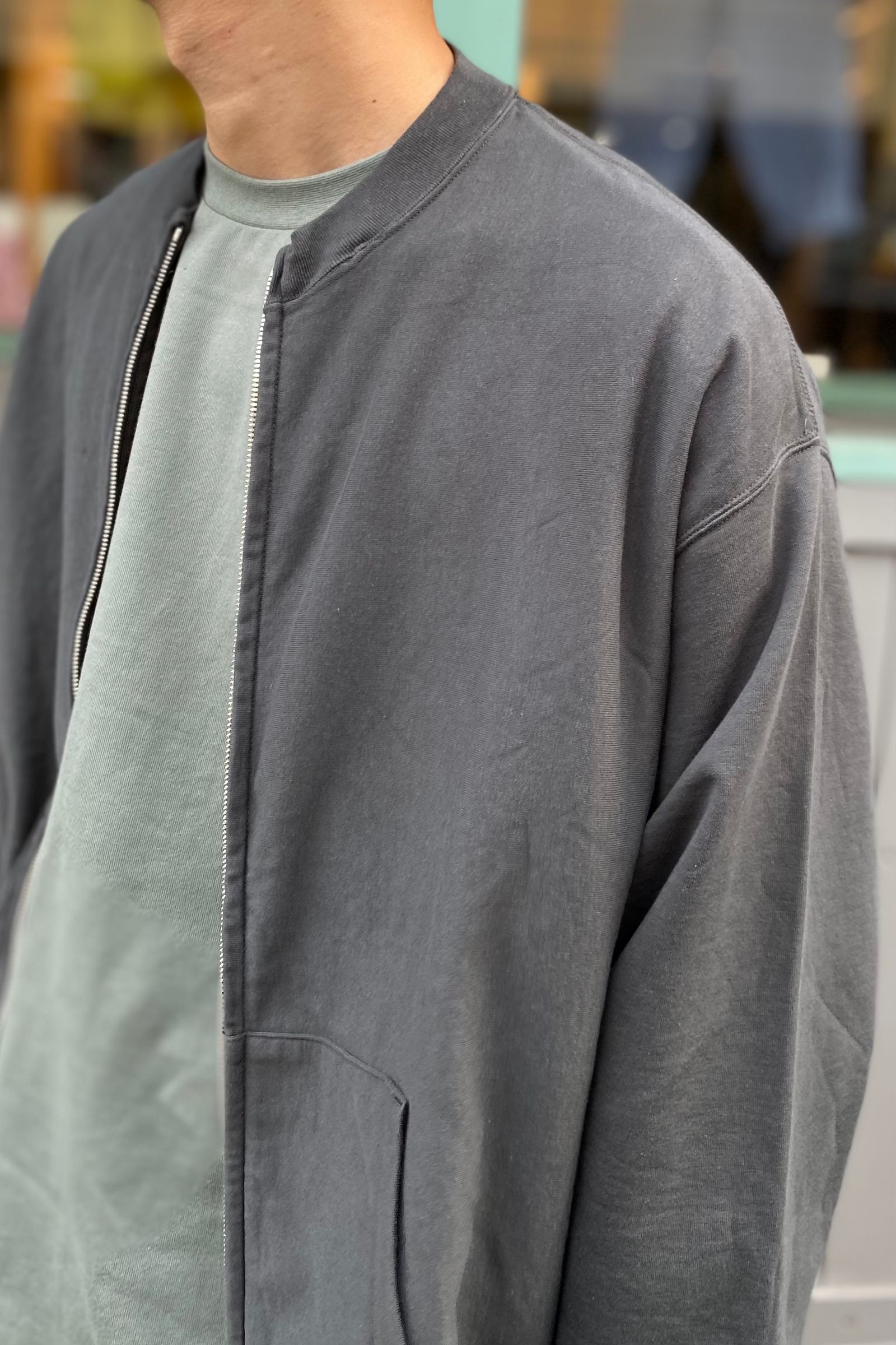 【Blurhms】Light Sweat Crew-Zip