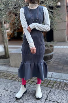 CFCL - fluted dress 1 -dark gray- 23ss women | asterisk 