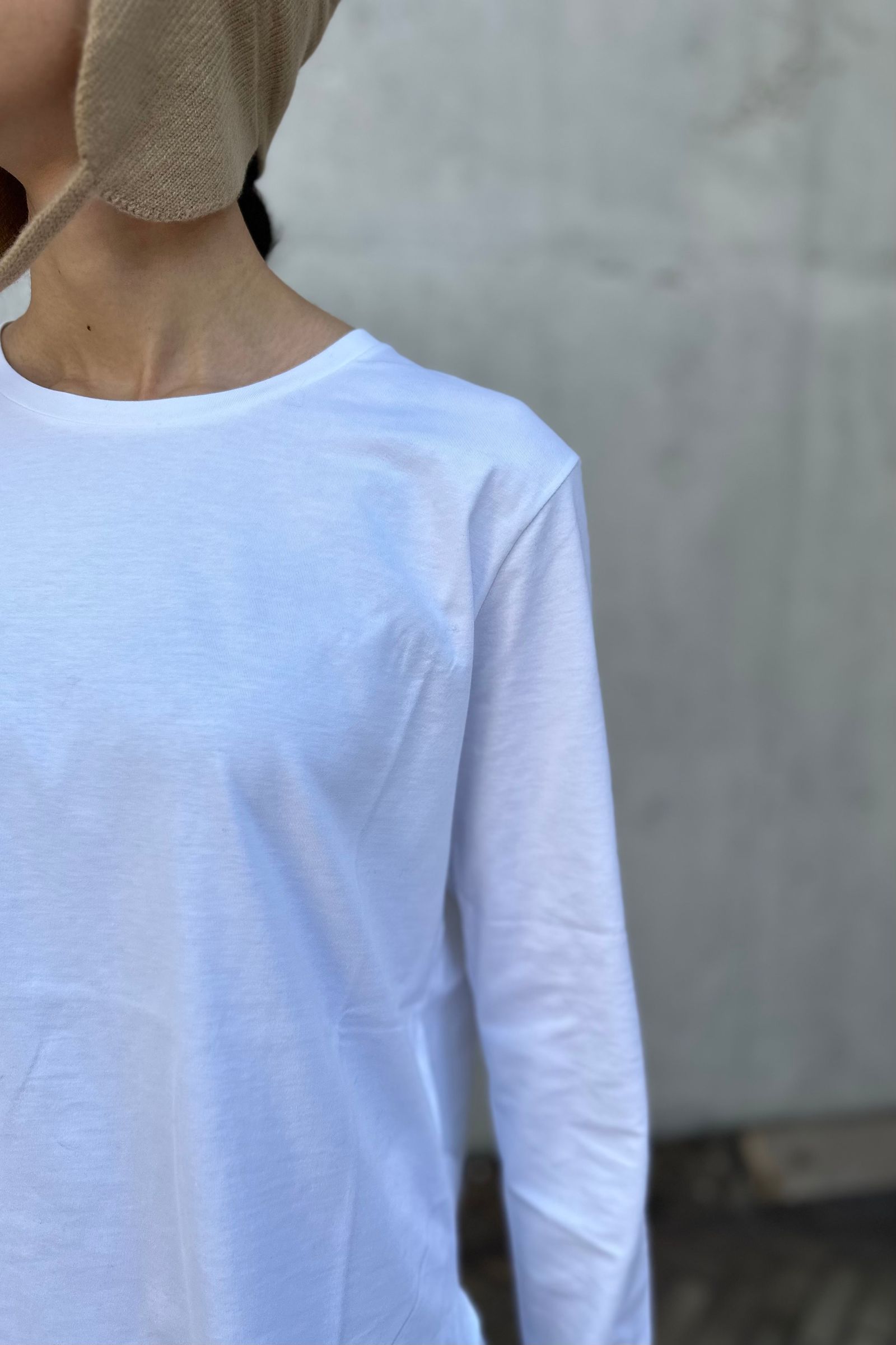 ATON - SUVIN 60/2 LONGSLEEVE ROUND-HEM T-SHIRT -white- 23aw women