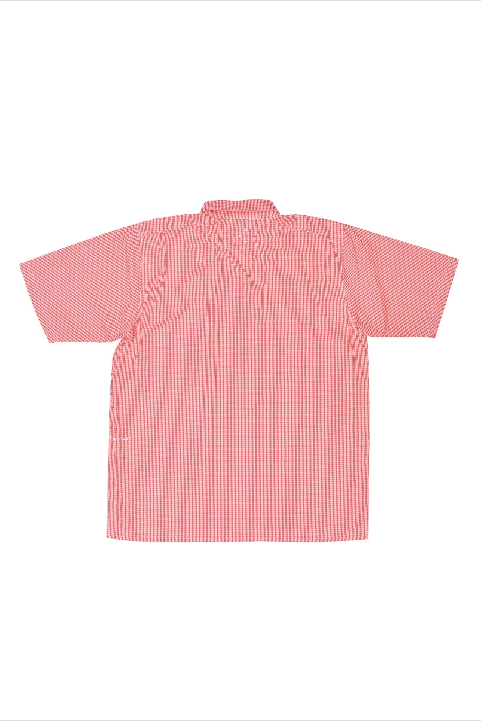 Pop Trading Company - italo shirt -orange gingham-22ss drop2