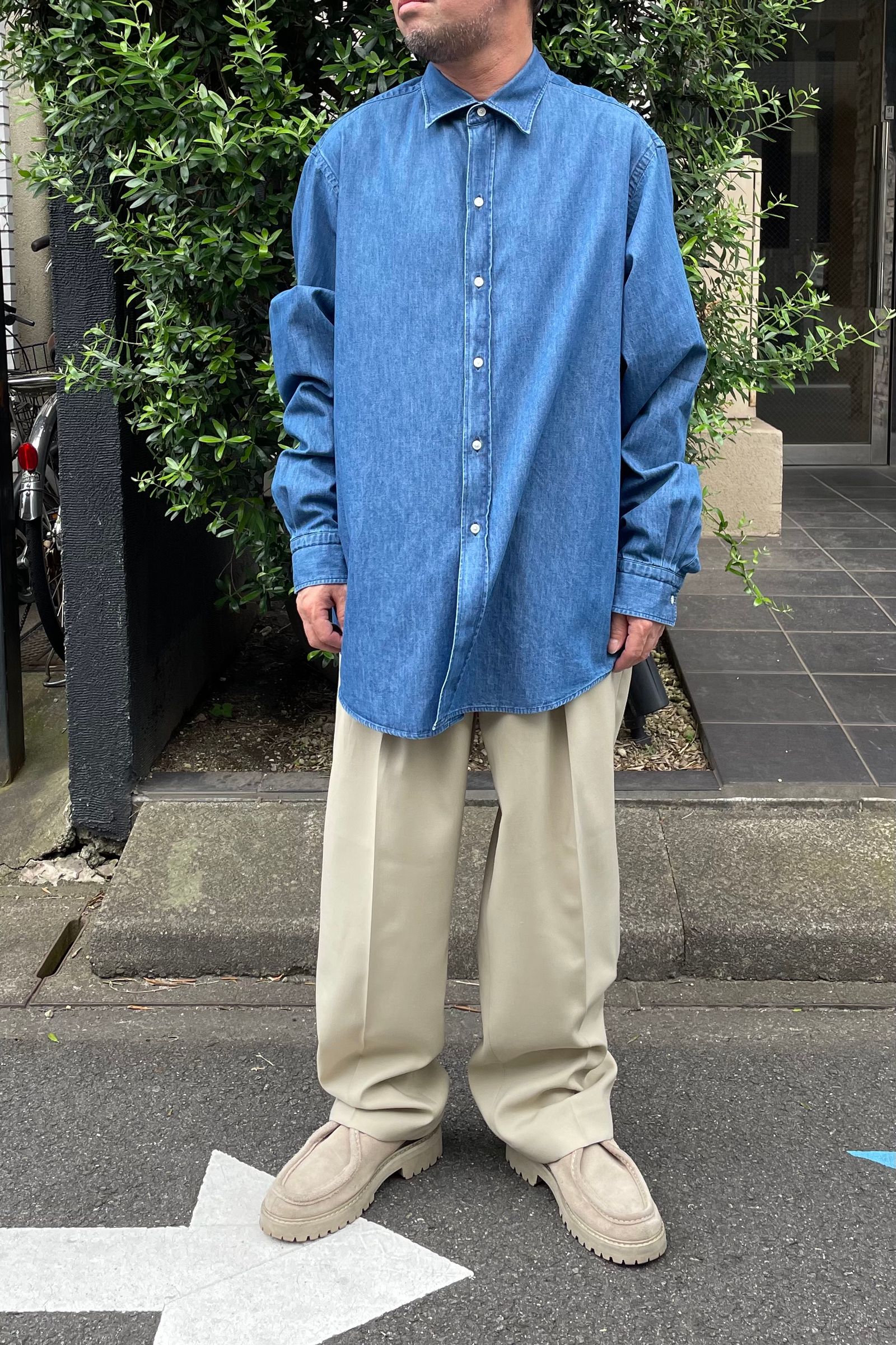 A.PRESSE - Washed Denim Shirt -indigo- 2023STYLE2 | asterisk