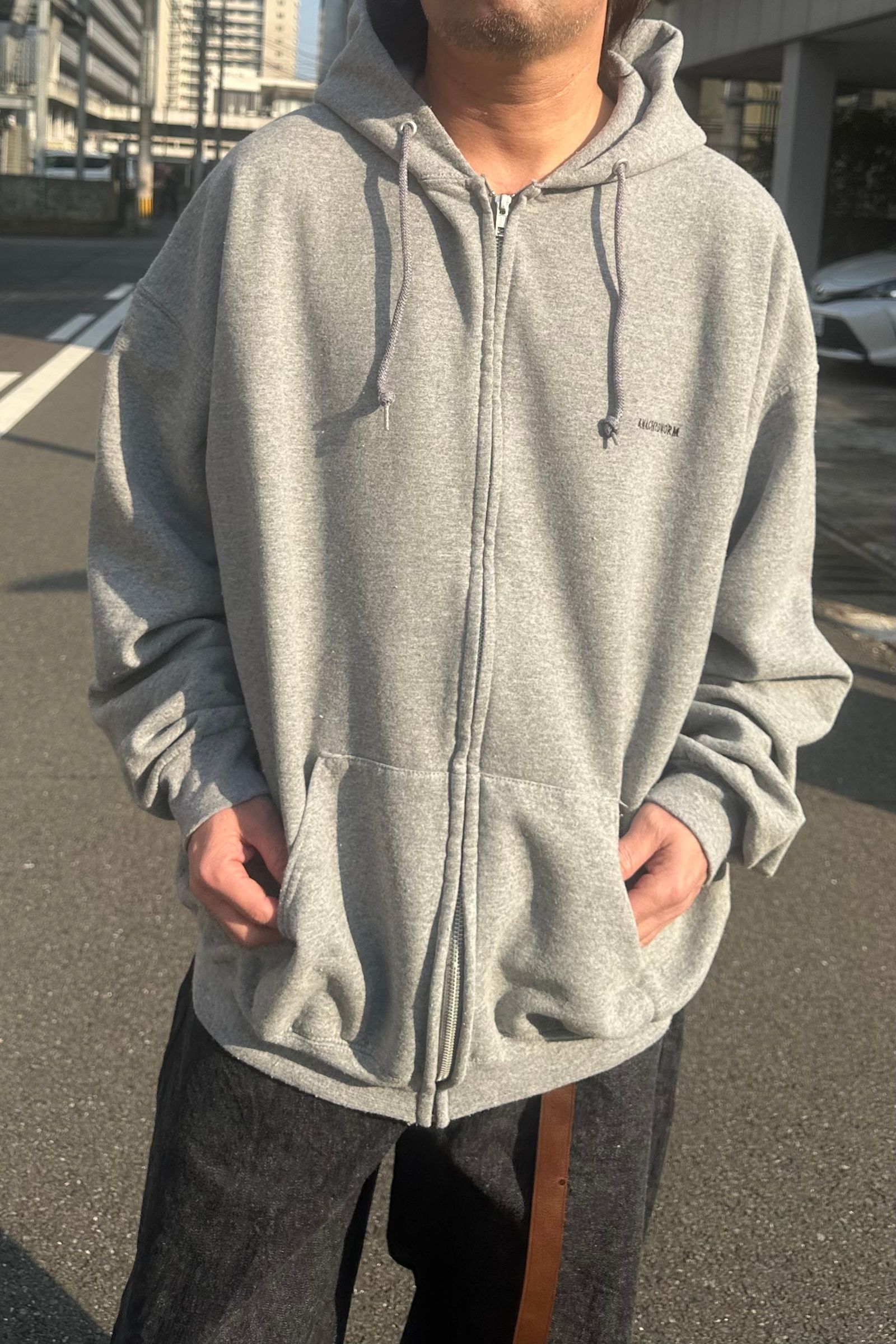 ANACHRONORM - DYED 50/50 PRINTED FULLZIP PARKA-BLACK DYED