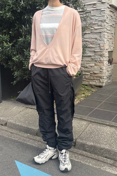 細身ナイロンパンツ/UNUSED