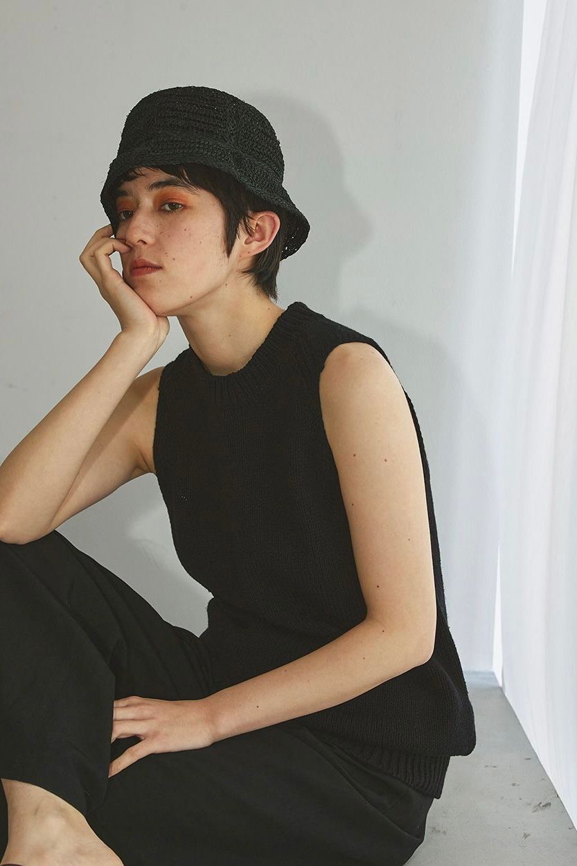 Abaca Bucket Hat 22ss-black- - F