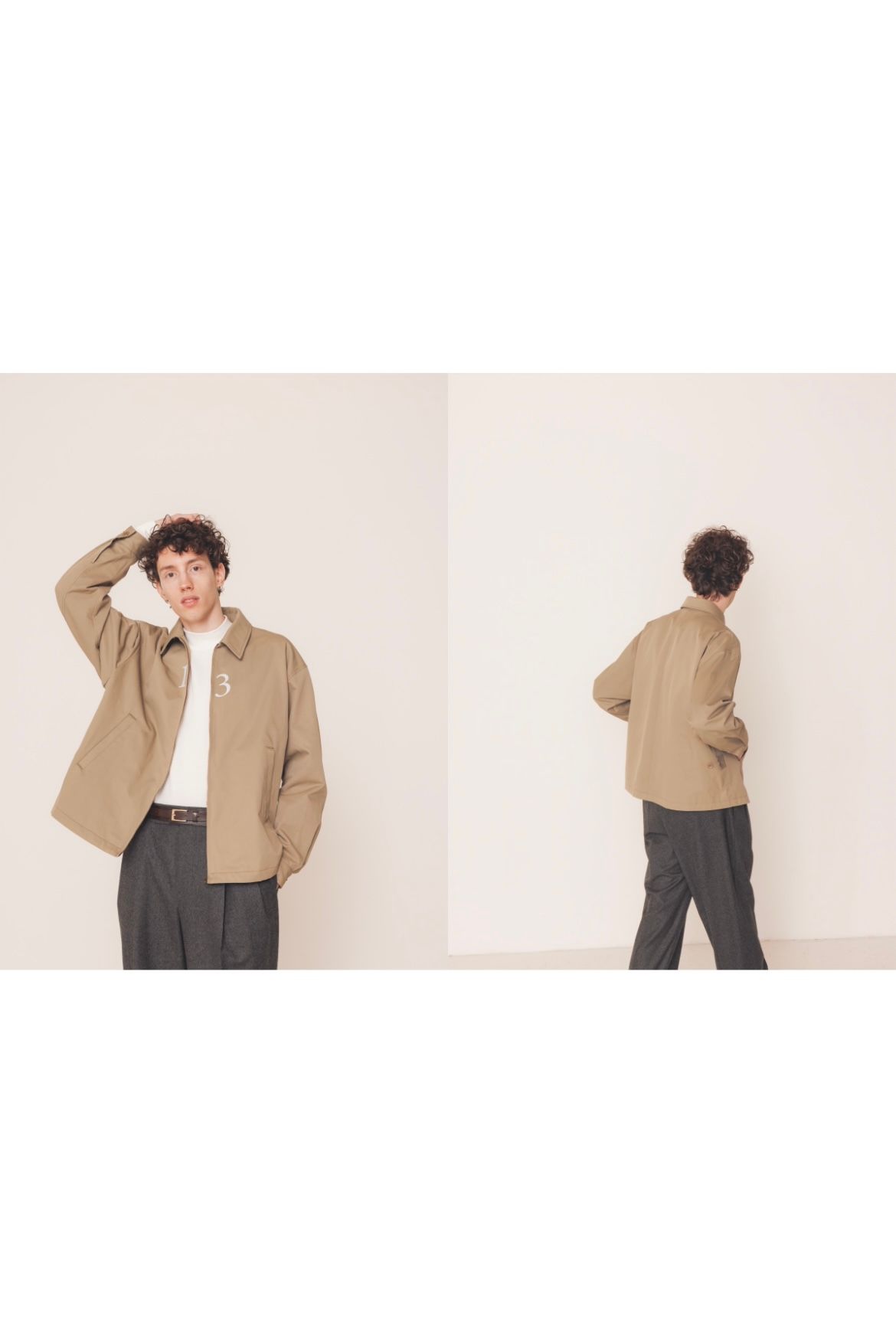 WEWILL - NUMBERED ZIP-UP JACKET -beige- 23aw | asterisk