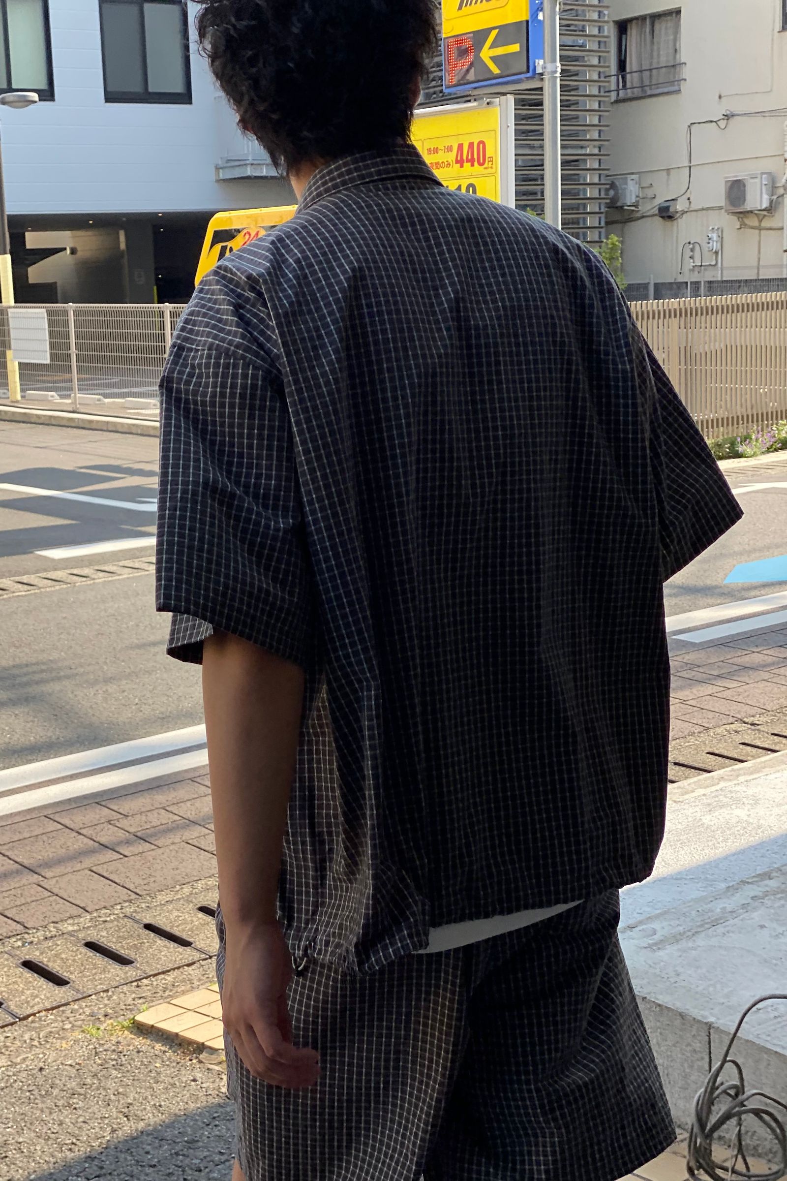 is-ness - balloon wide shirts -grey check- 22ss | asterisk