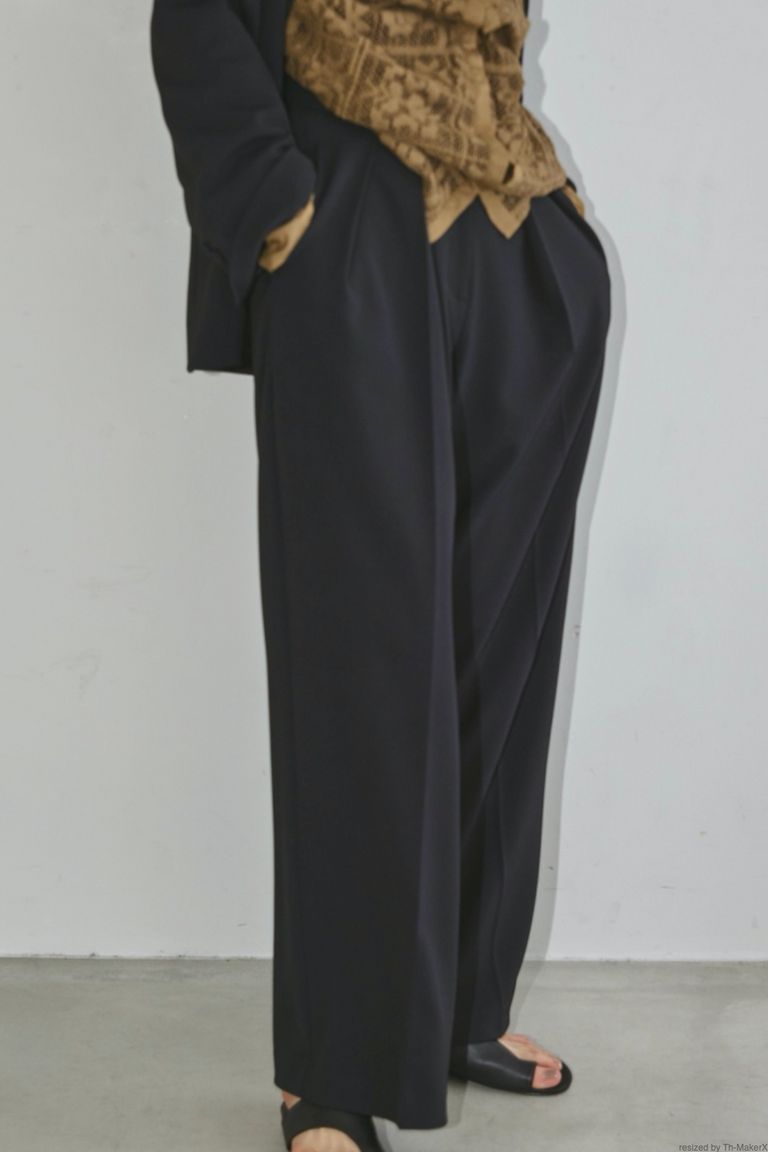 TODAYFUL - 【予約商品】doubletuck twill trousers -black-22aw -8月