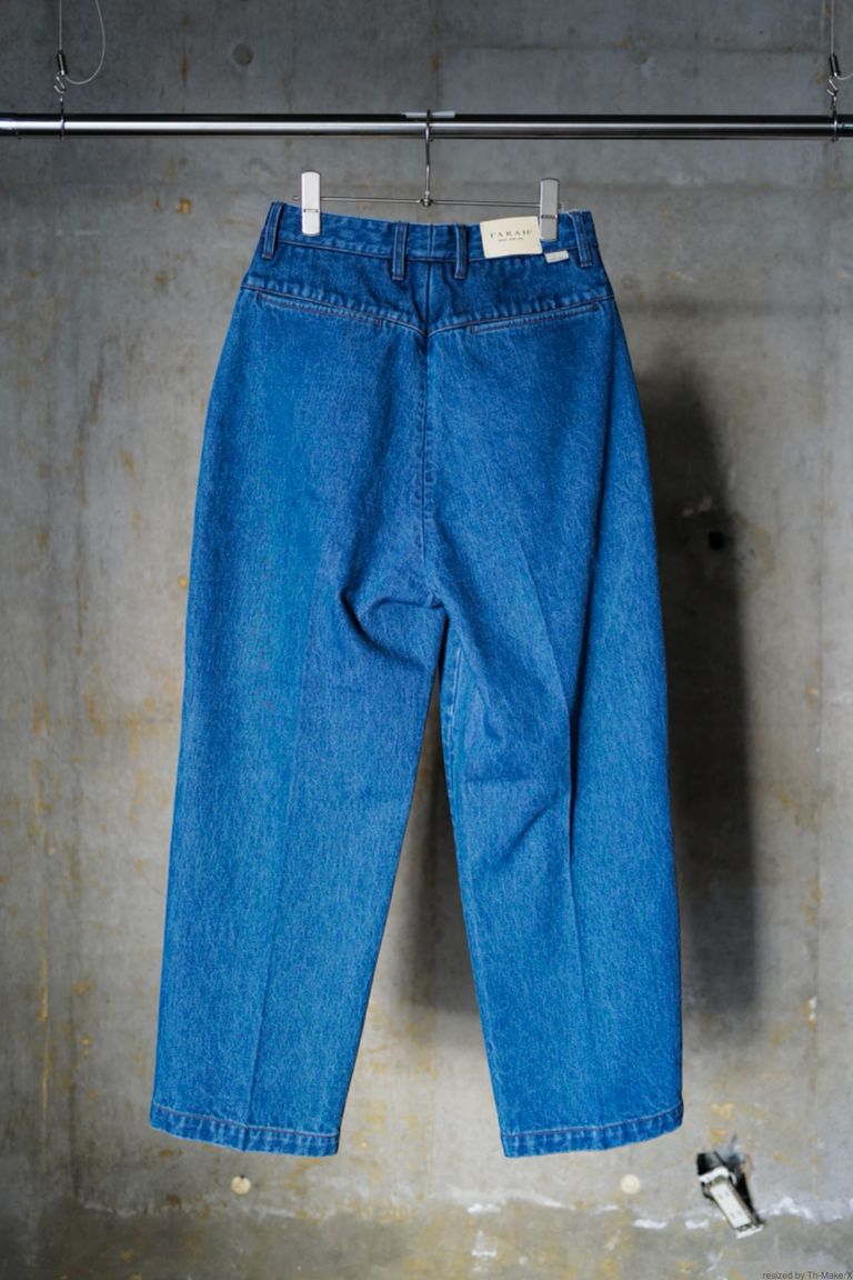 FARAH - ファーラー/1タックワイドデニム/one tuck wide pants -blue