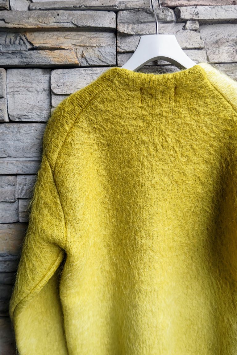 UNUSED - Gradation mohair cardigan -mustard- 23aw | asterisk