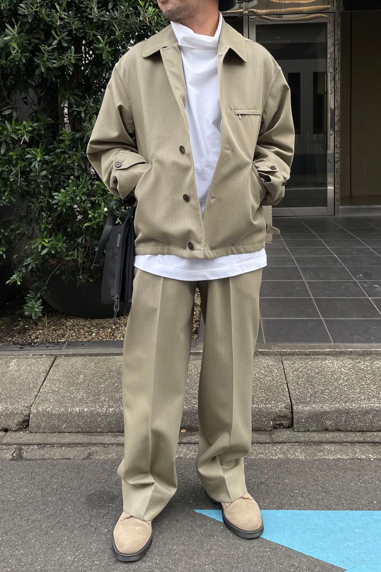 A.PRESSE - covert cloth trousers -khaki- 23ss | asterisk
