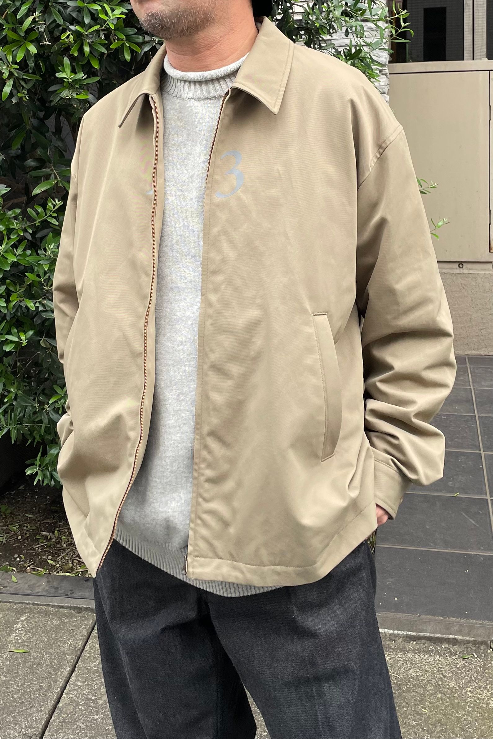 WEWILL - NUMBERED ZIP-UP JACKET -beige- 23aw | asterisk