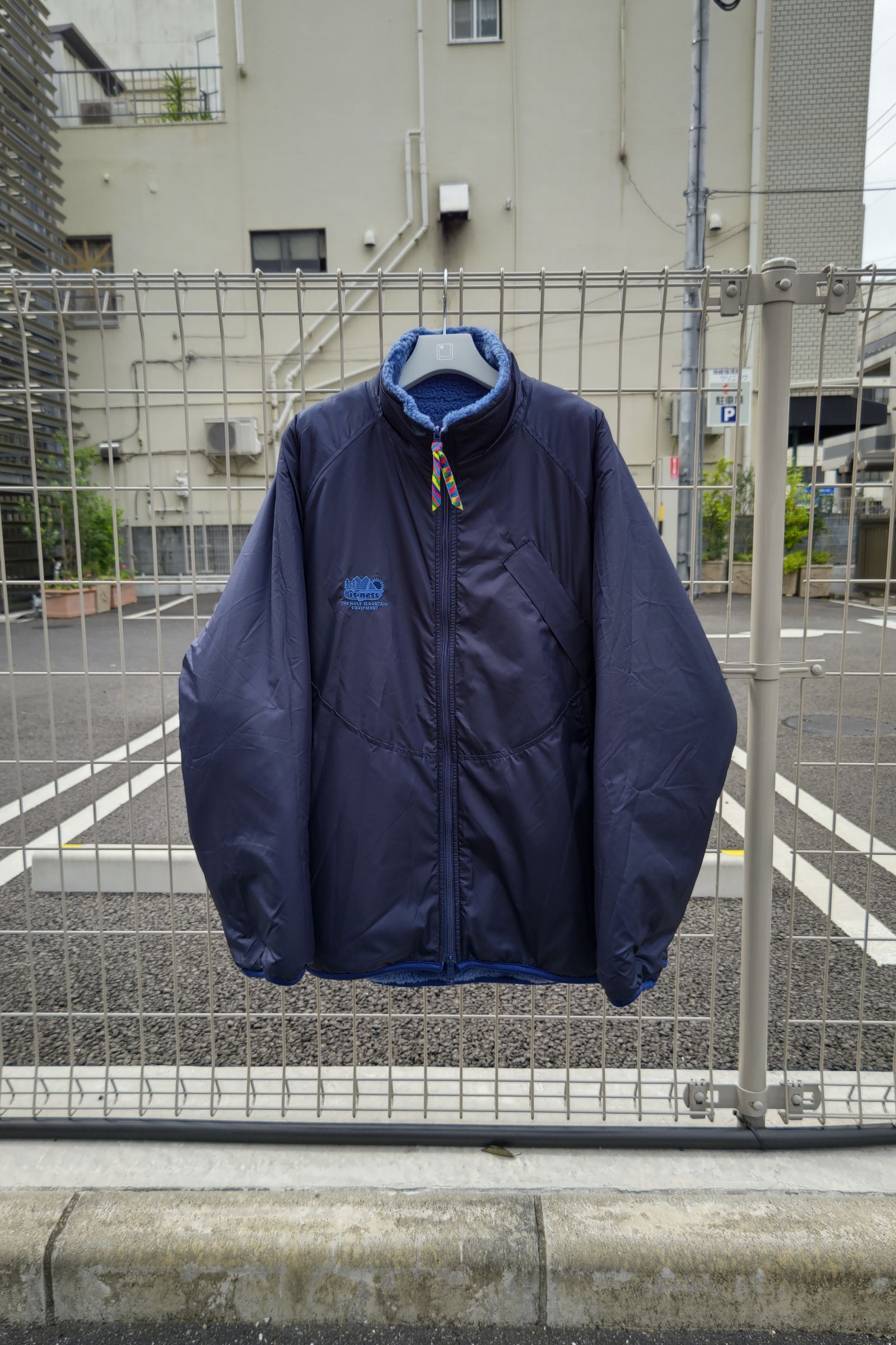 is-ness - reversible fleece jacket -navy×blue-22aw | asterisk