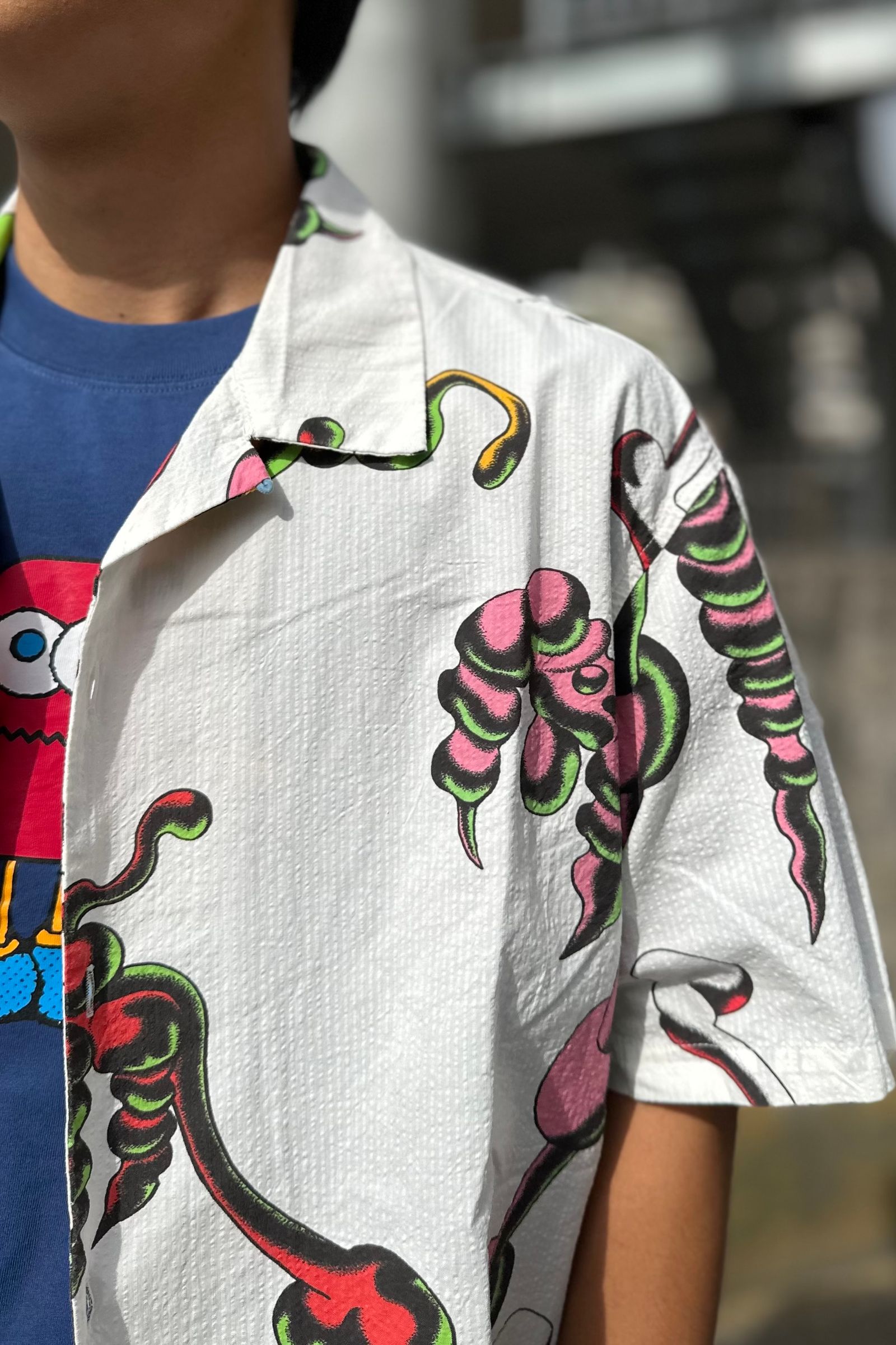 BRAIN DEAD - Tetsunori Tawaraya Seersucker Short Sleeve Button Up