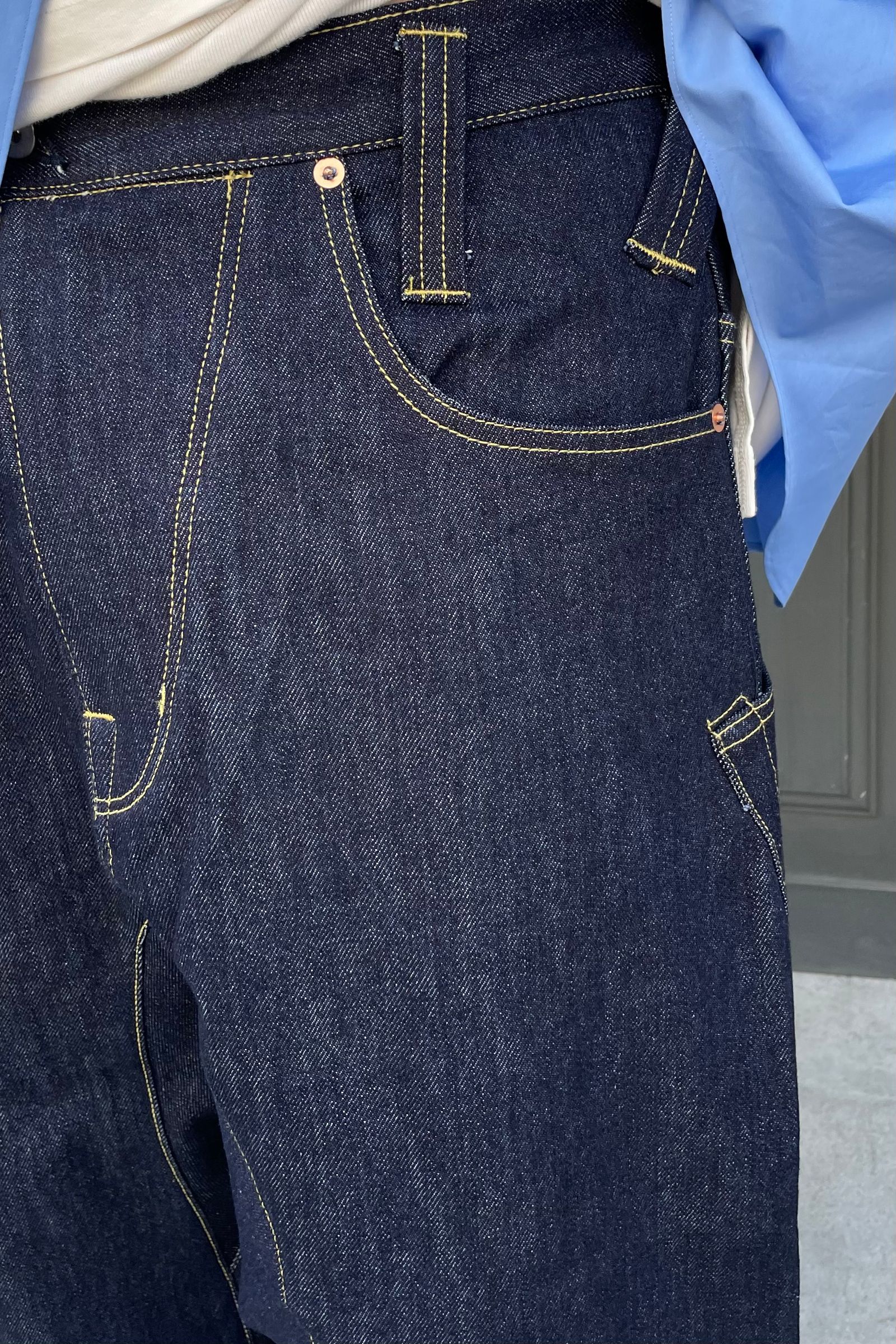 FUMITO GANRYU - Graffiti 5 pocket sarrouel pants -indigo- 23aw