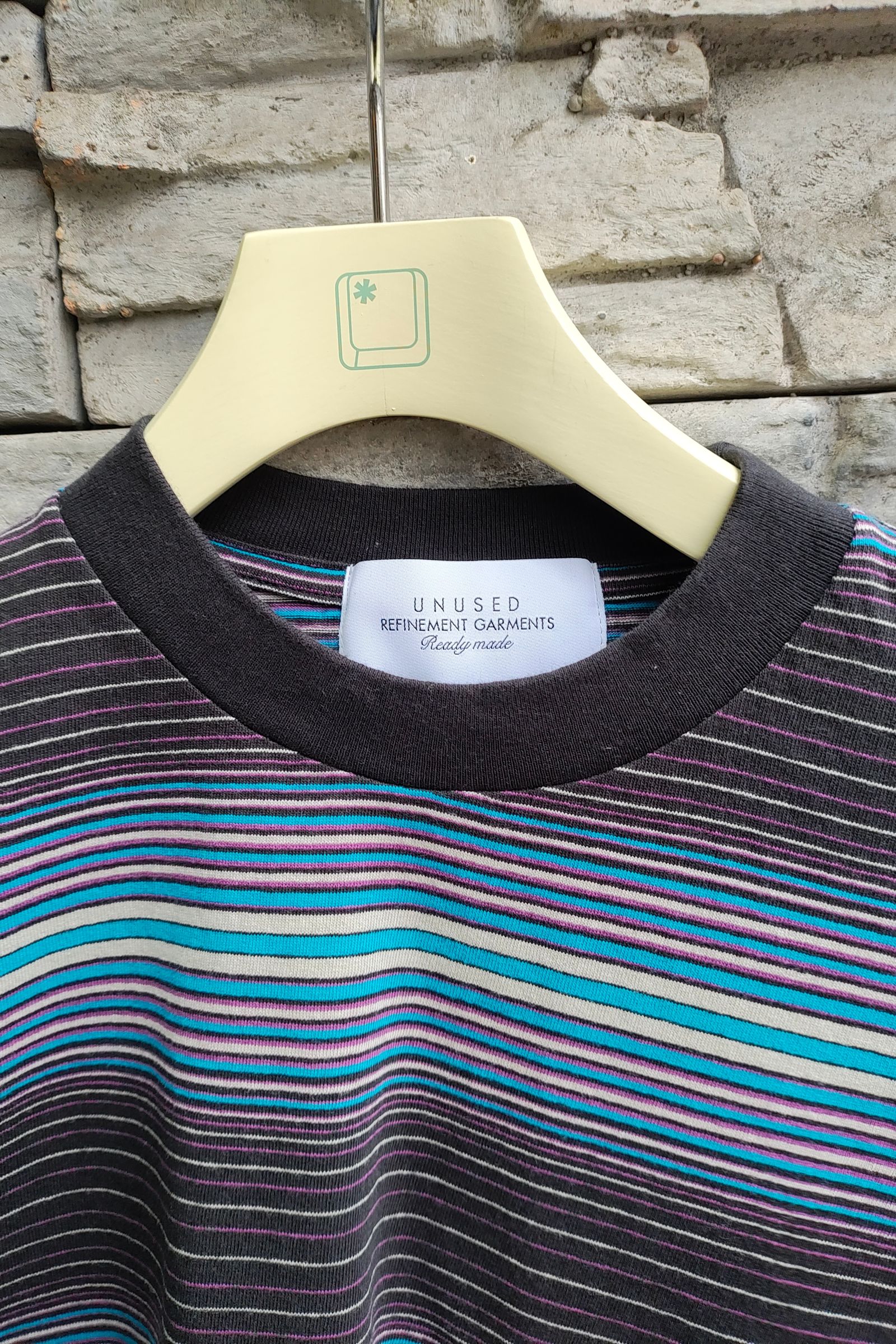 UNUSED - Long sleeve border tee-BLACK×PURPLE- 25ss | asterisk