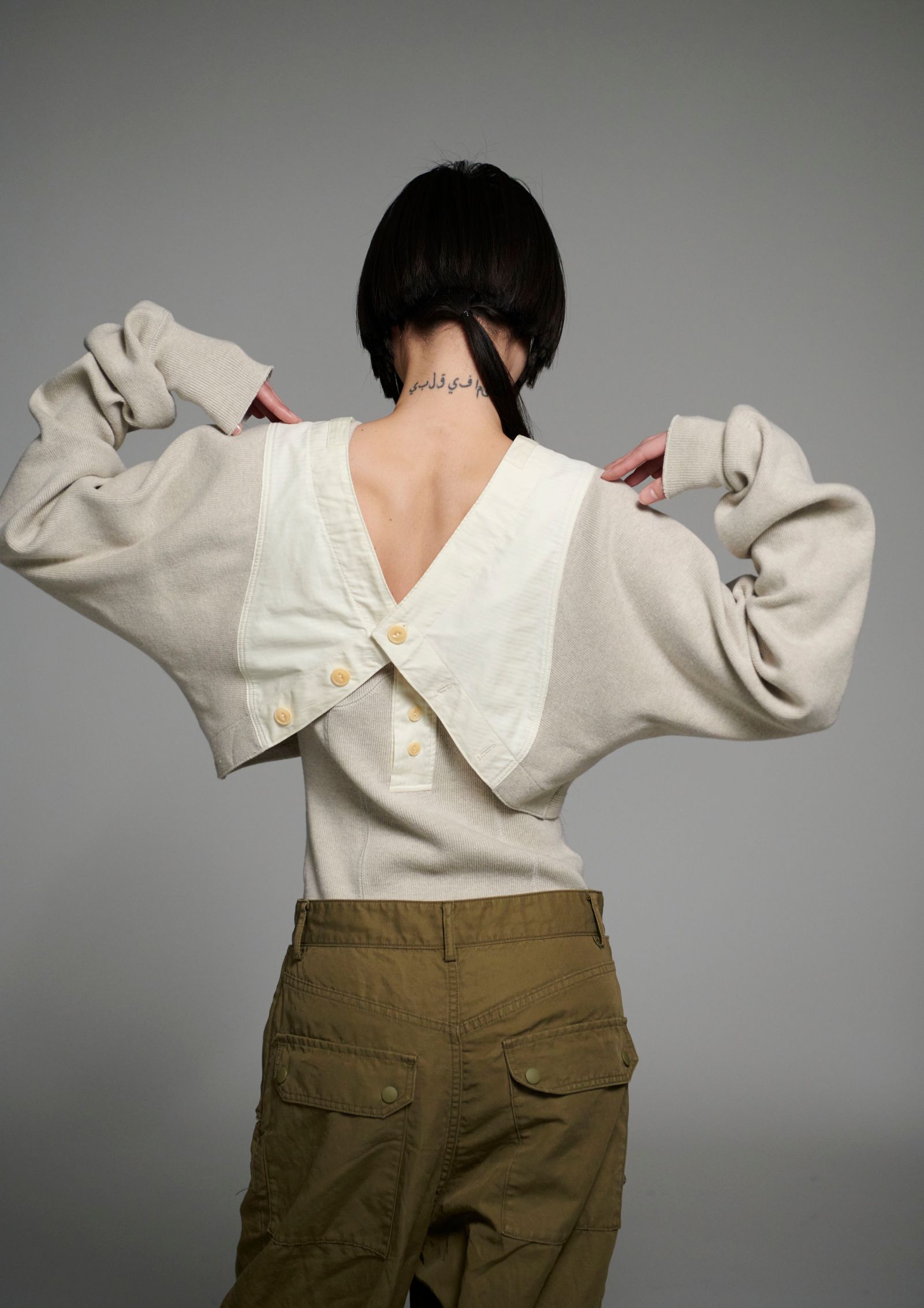 アンスクリア INSCRIRE 24AW 2Way Sweater マルチウェイニットセーター ニット 長袖 プルオーバー ウール F 紺 INSCRIRE/アンスクリア】2 Way Sweater/2wayセーター/マルチ