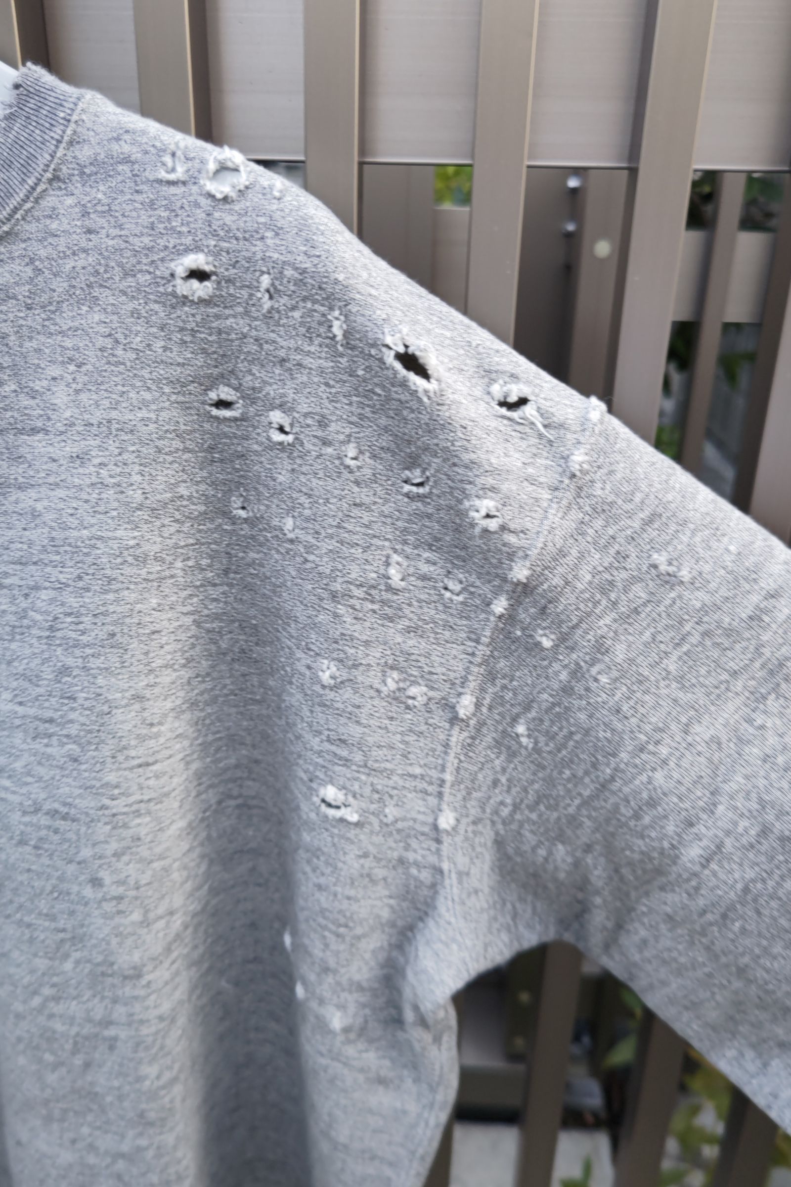 UNUSED damage crewneck sweat grey 22aw women asterisk