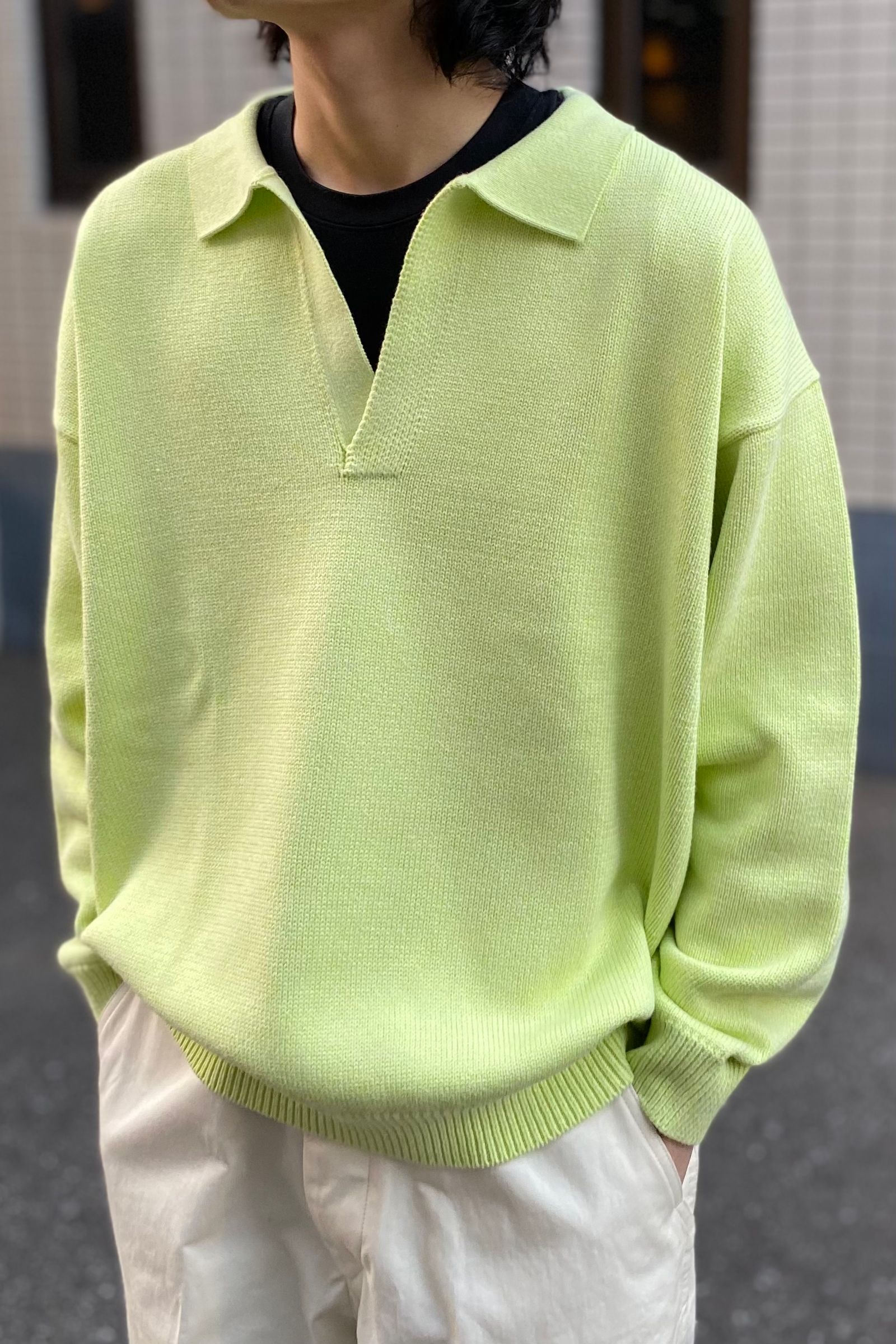 MEIAS - lily co/pe skipper pullover -t.lime- 23ss unisex | asterisk