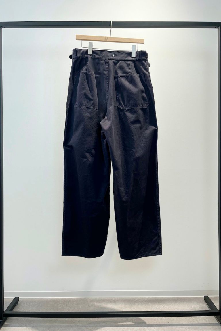 Y - organic cotton chino adjuster trousers -navy- 23ss | asterisk