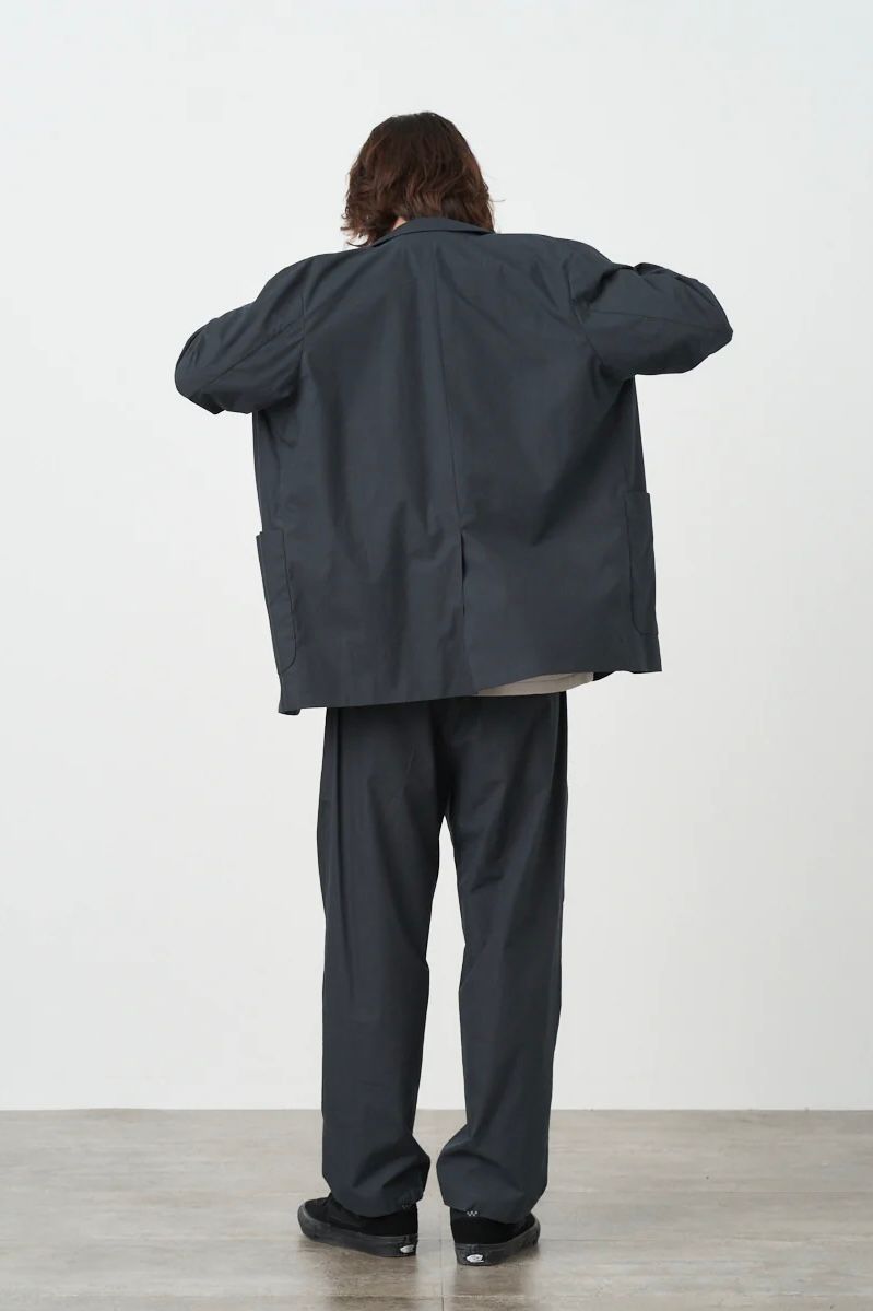 ATON - cotton typewriter tailored jacket -navy- men 23ss | asterisk