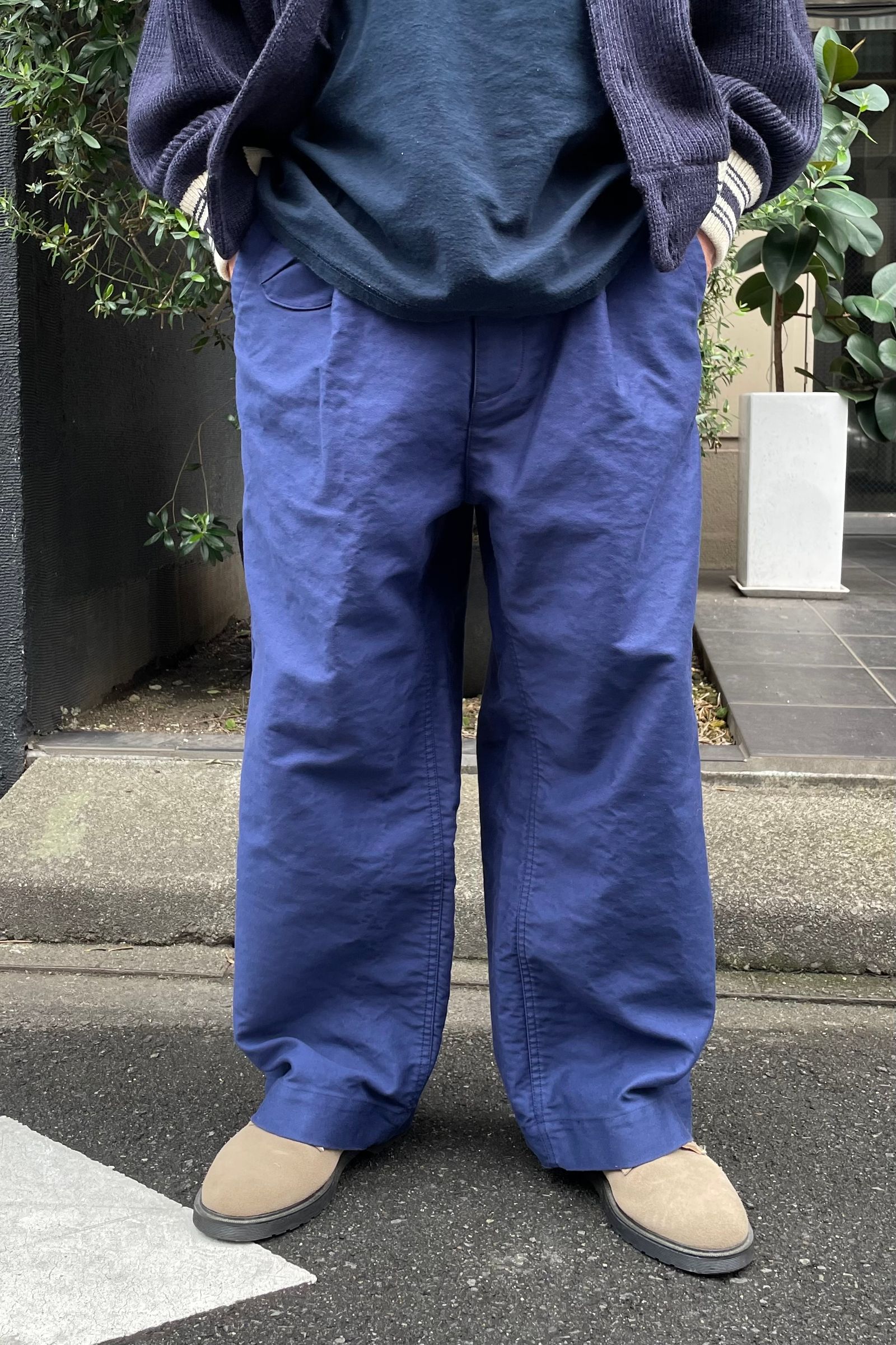 Gurank - Moleskin work trousers -blue- 23aw | asterisk