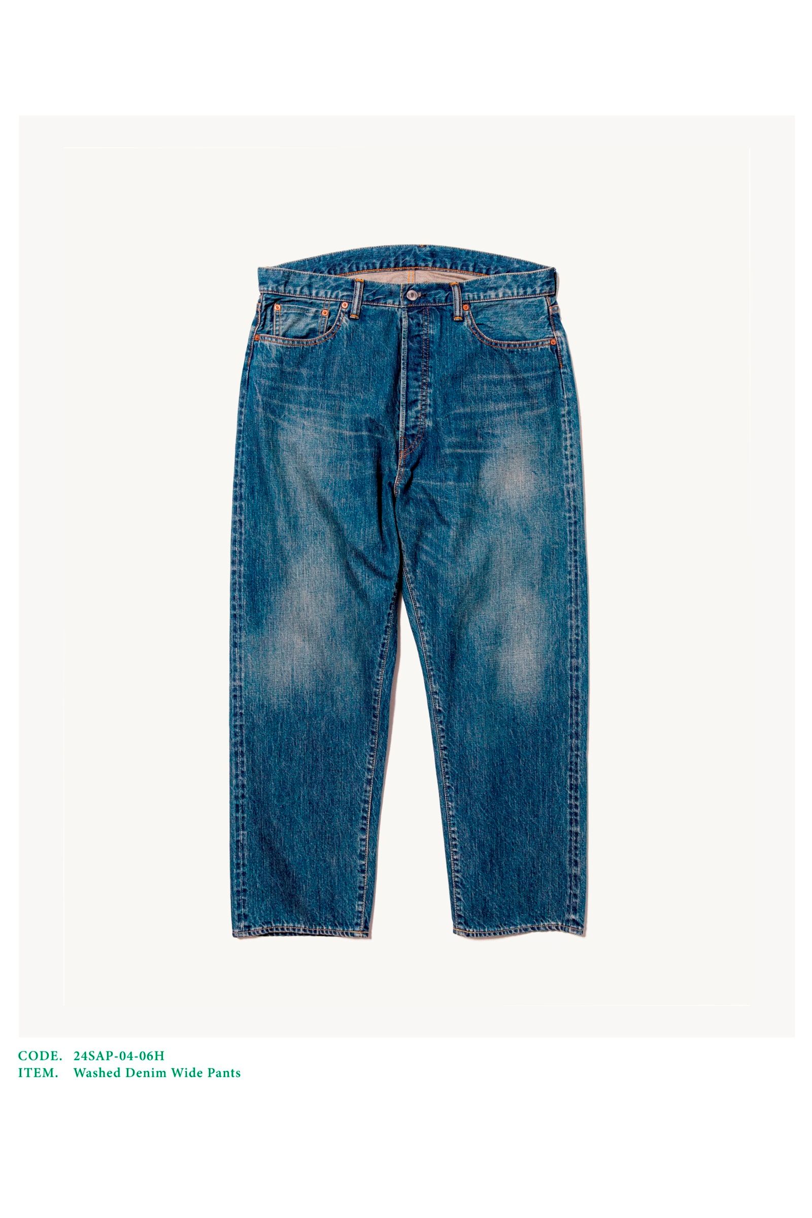 A.PRESSE - Washed Denim Wide Pants -INDIGO- 2024STYLE1 | asterisk