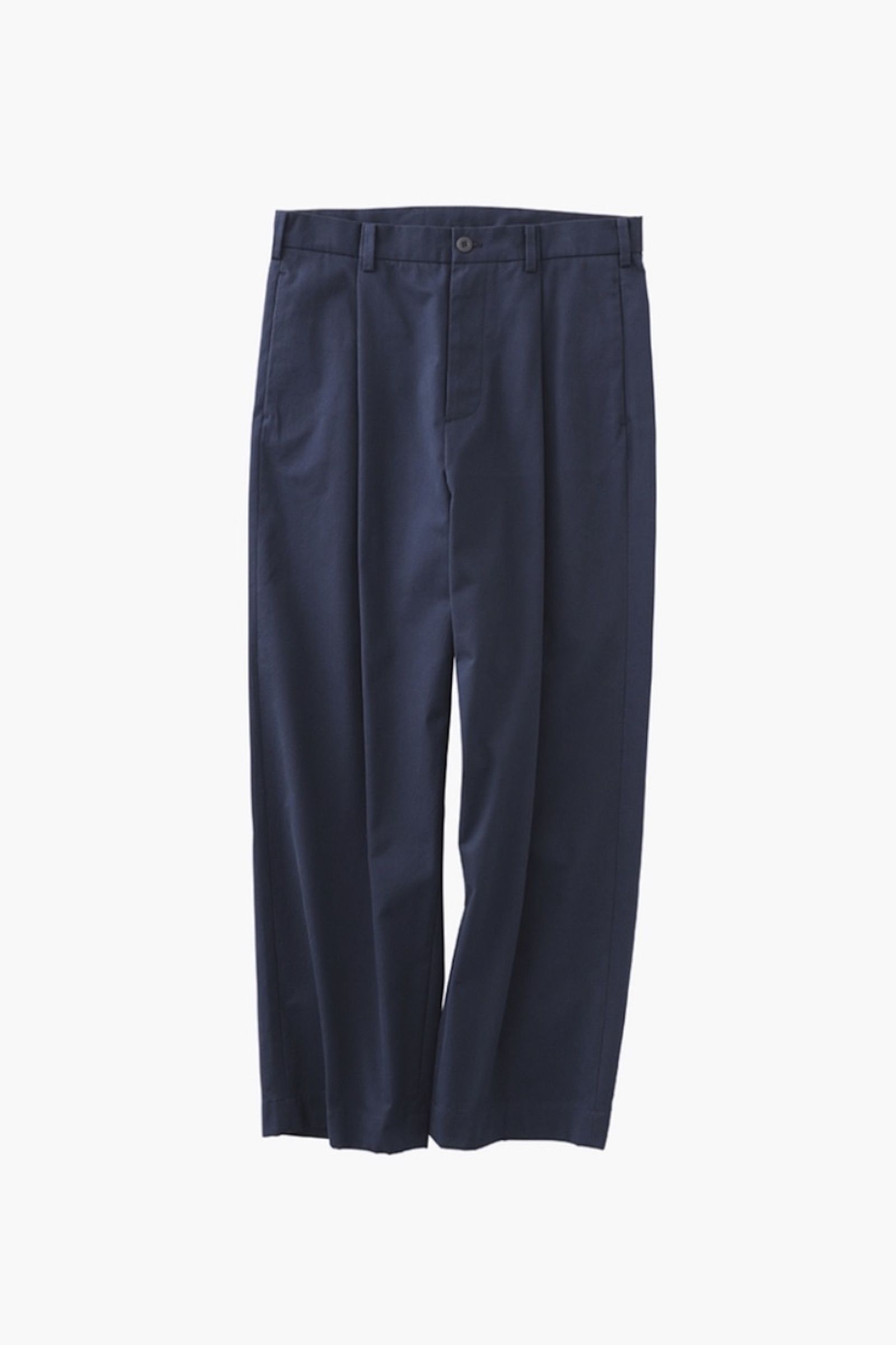 ATON - cotton gabardine tuck belt pants -navy (logwood)- 22ss men 